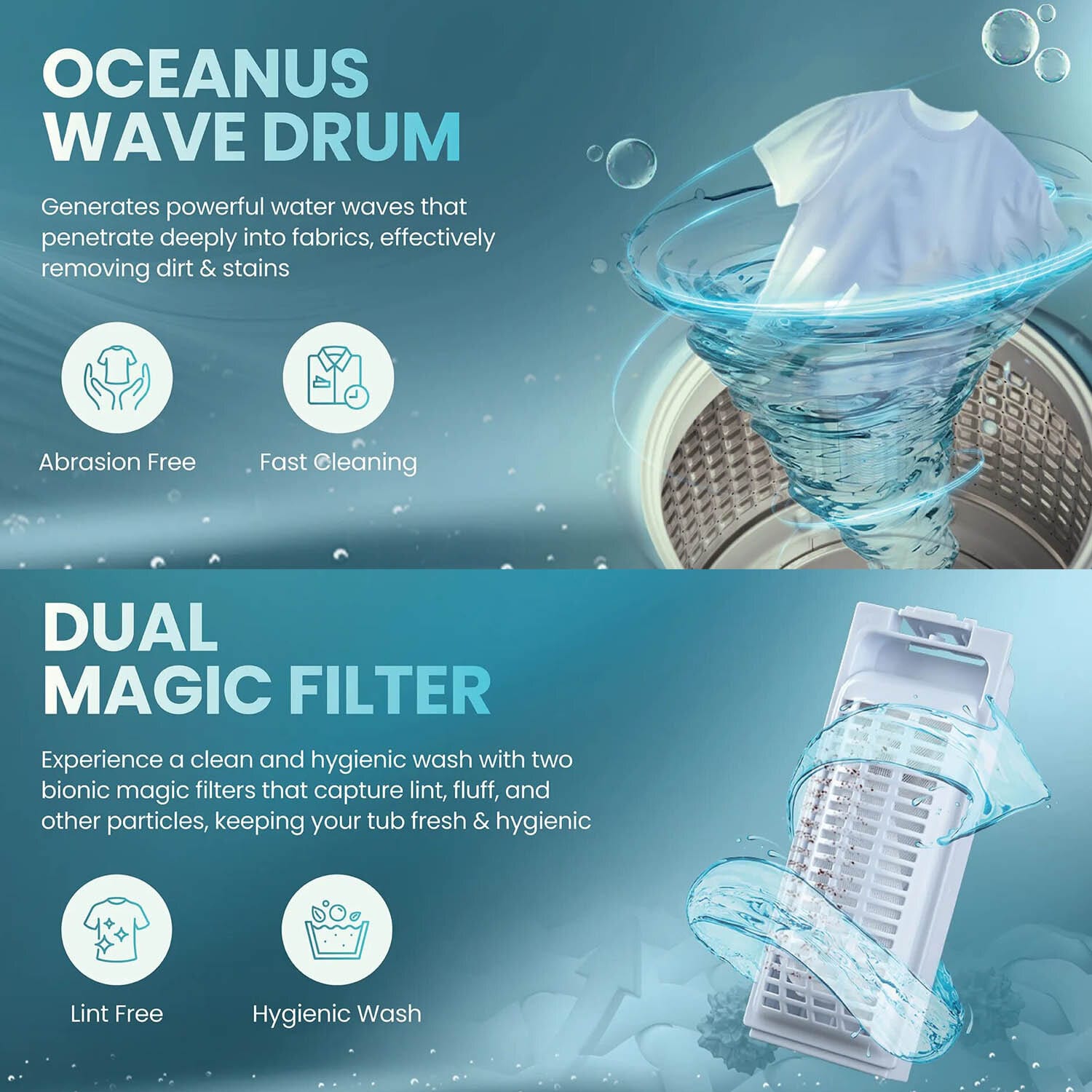 Haier 7 KG Fully Automatic Top Load Machine with Oceanus Wave Drum, 15 Minutes Quick Wash and 5 Star Rating, Brown Grey, HWM70-306ES5N1 - Image 7