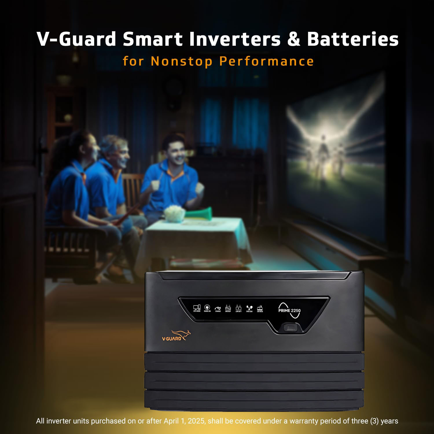 V-Guard 2000VA / 24V Pure Sine Wave Inverter for Home, Office &amp; Shop, Reliable Power Backup, LED Display, Easy Installation, Black, Prime 2250 - Image 9