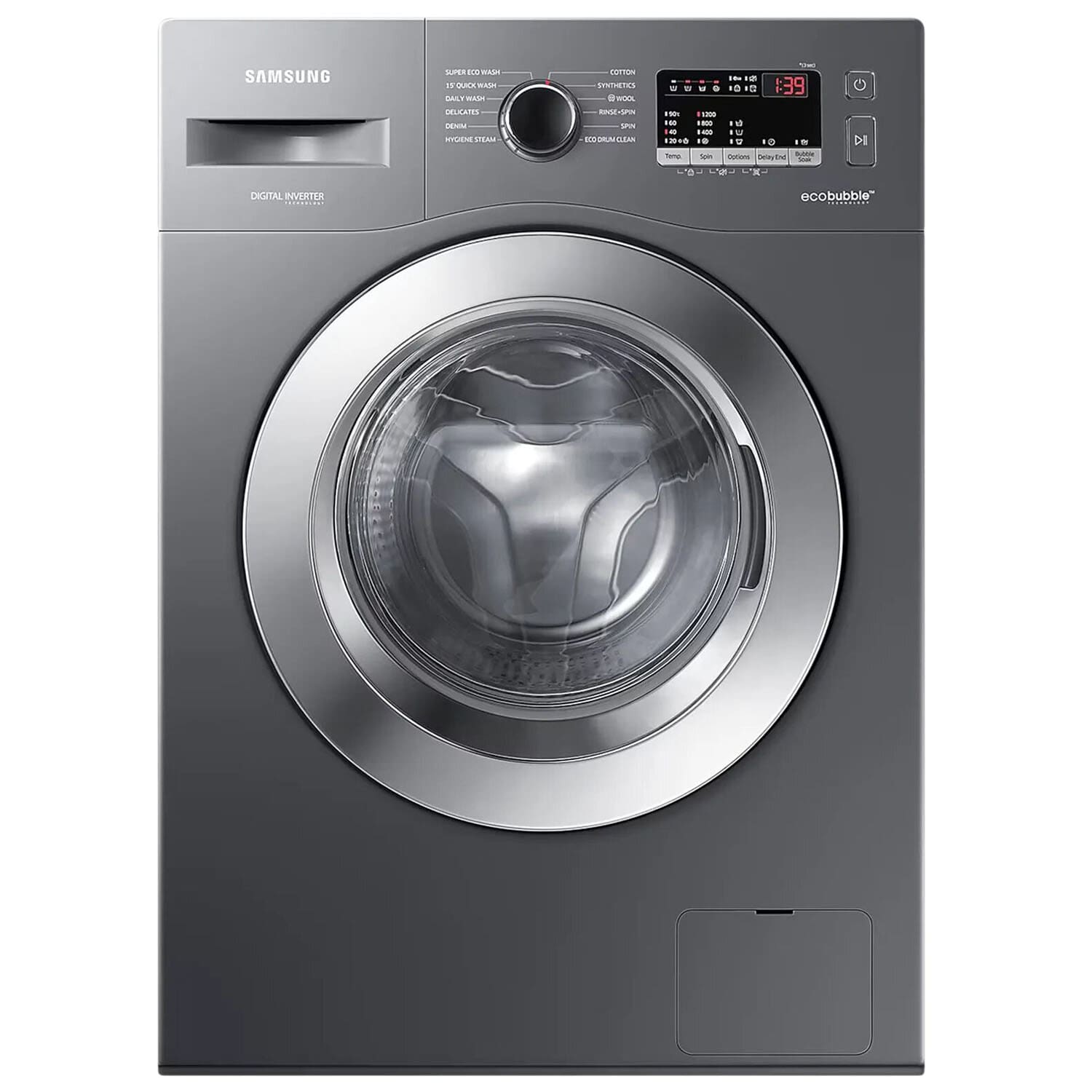 Samsung 7 KG Fully Automatic Front Load Machine with Inverter Motor, Built in Heater, 5 Star Rating and Diamond Drum, Redifined Inox, WW70R22EKOX - Image 1