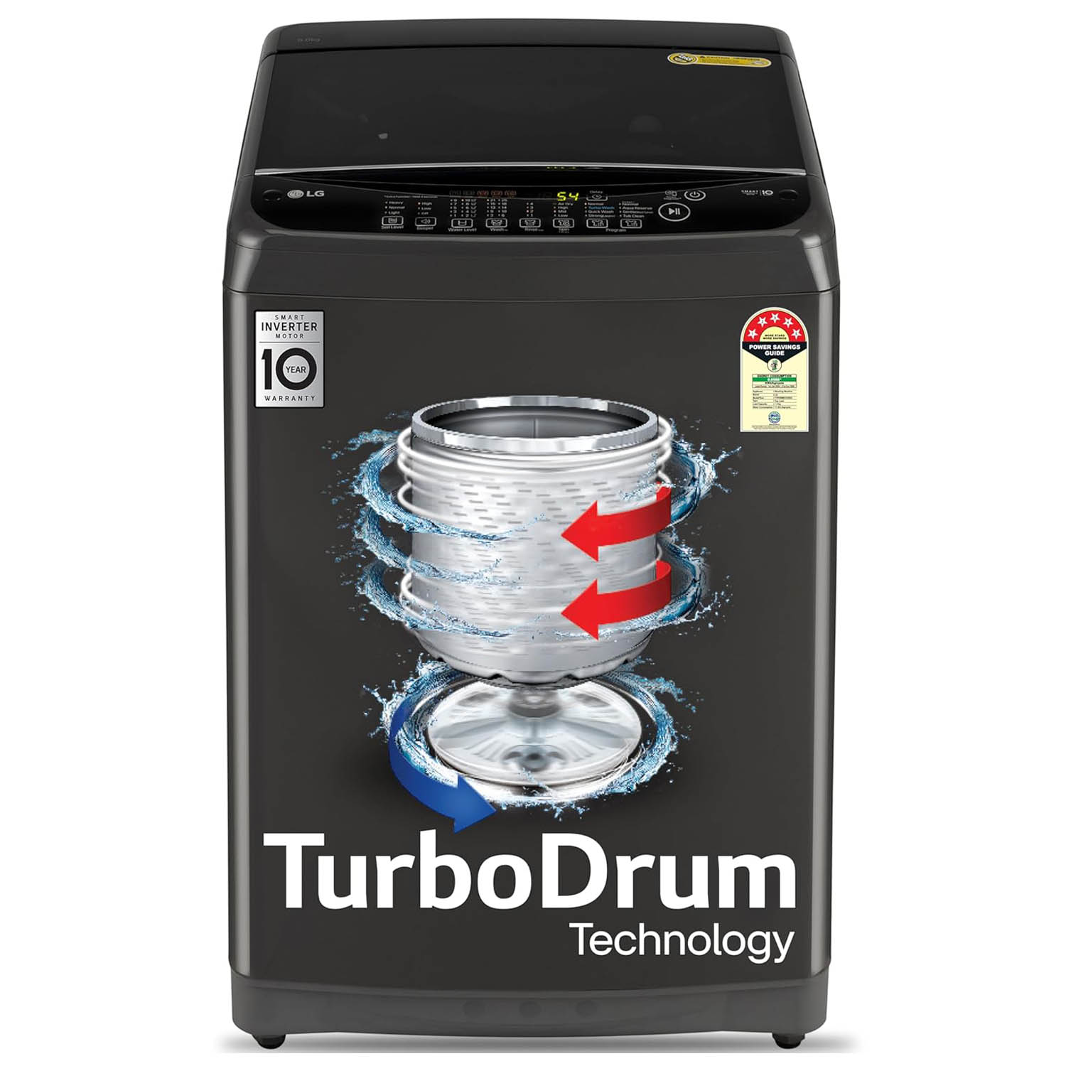 LG 9 KG Fully Automatic Top Load Machine with Smart Inverter Motor, Auto Tub Clean and Smart Diagnostics, Middle Black, T90AJMB1Z LG 9 KG Fully Automatic Top Load Machine with Smart Inverter Motor, Auto Tub Clean and Smart Diagnostics, Middle Black, T90AJMB1Z - Image 1