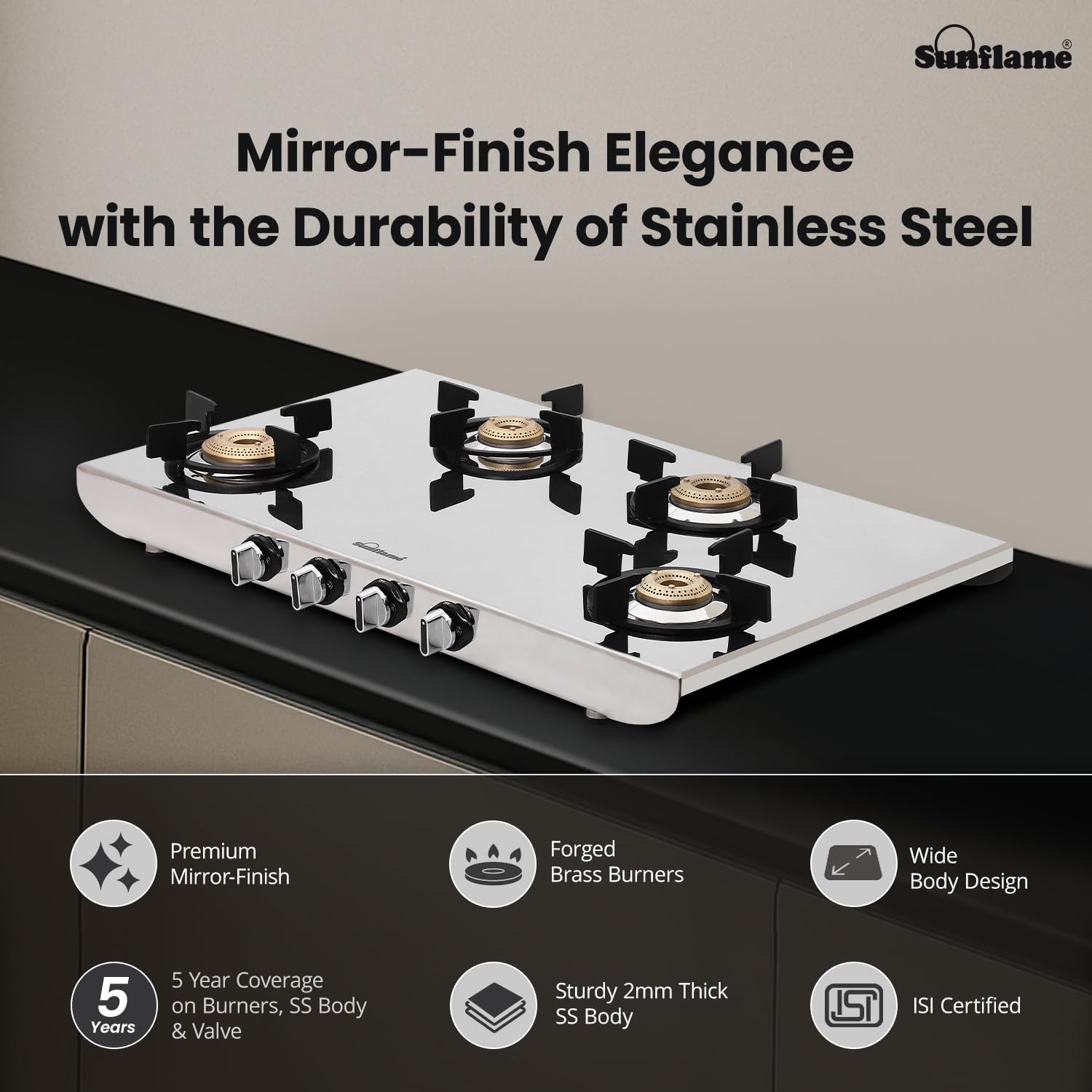 Sunflame Free-standing Cooktop SSH2MM Sunflame - Image 6