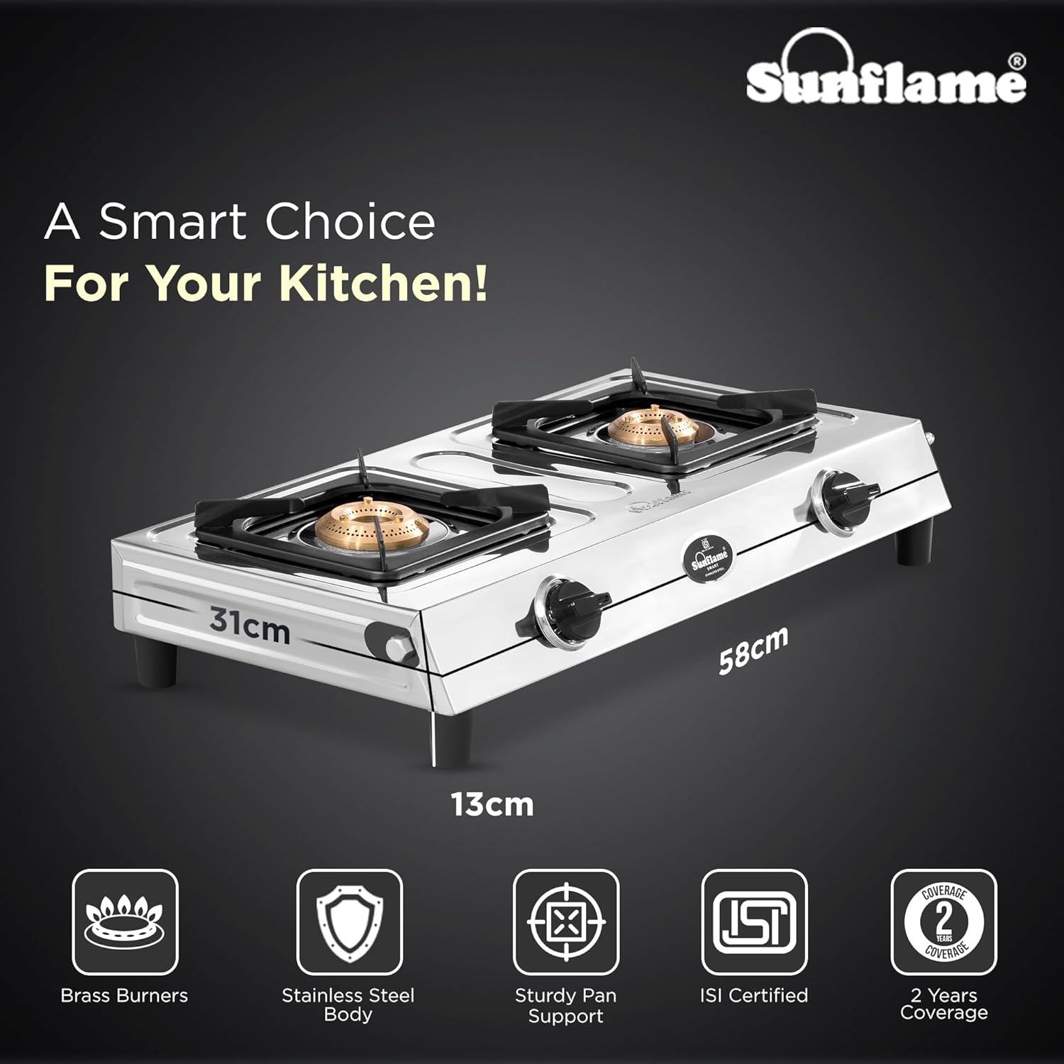 Sunflame Free-standing Cooktop SHAKTI DX 2B Sunflame Free-standing Cooktop SHAKTI DX 2B - Image 7