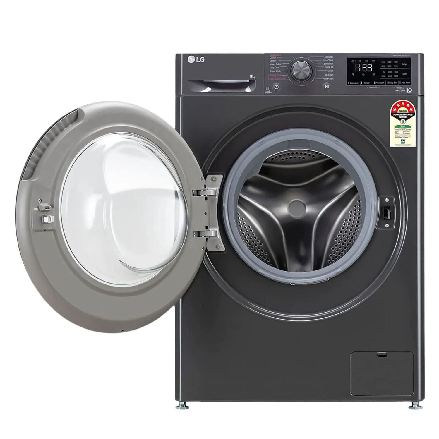 LG 9 KG 1400 RPM Fully Automatic Front Load Machine with AI Direct Drive Motor, Steam, Smart Diagnostics, Middle Black, FHV1409Z4M - Image 4