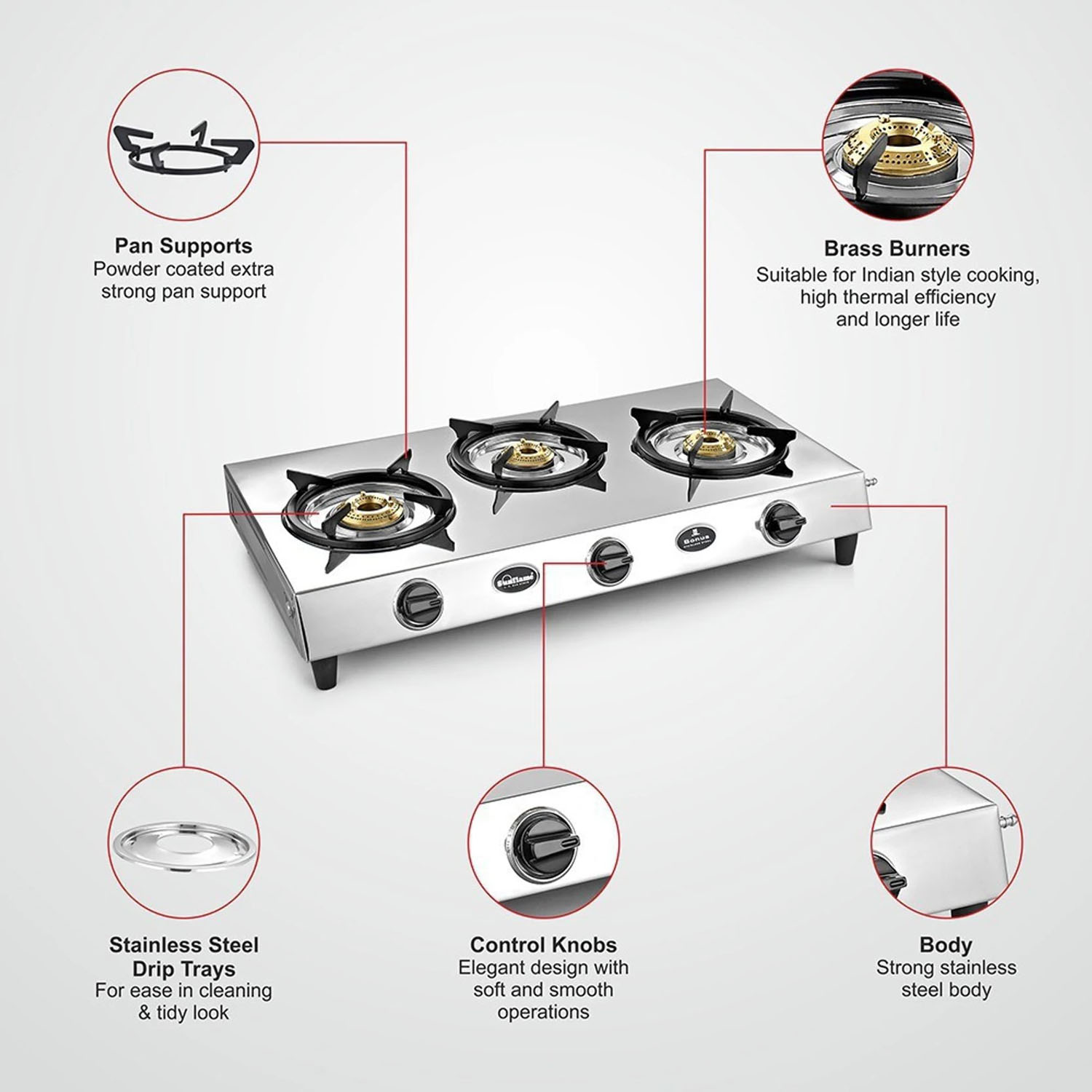 Sunflame Free-standing Cooktop BONUS 3B DX - Image 8