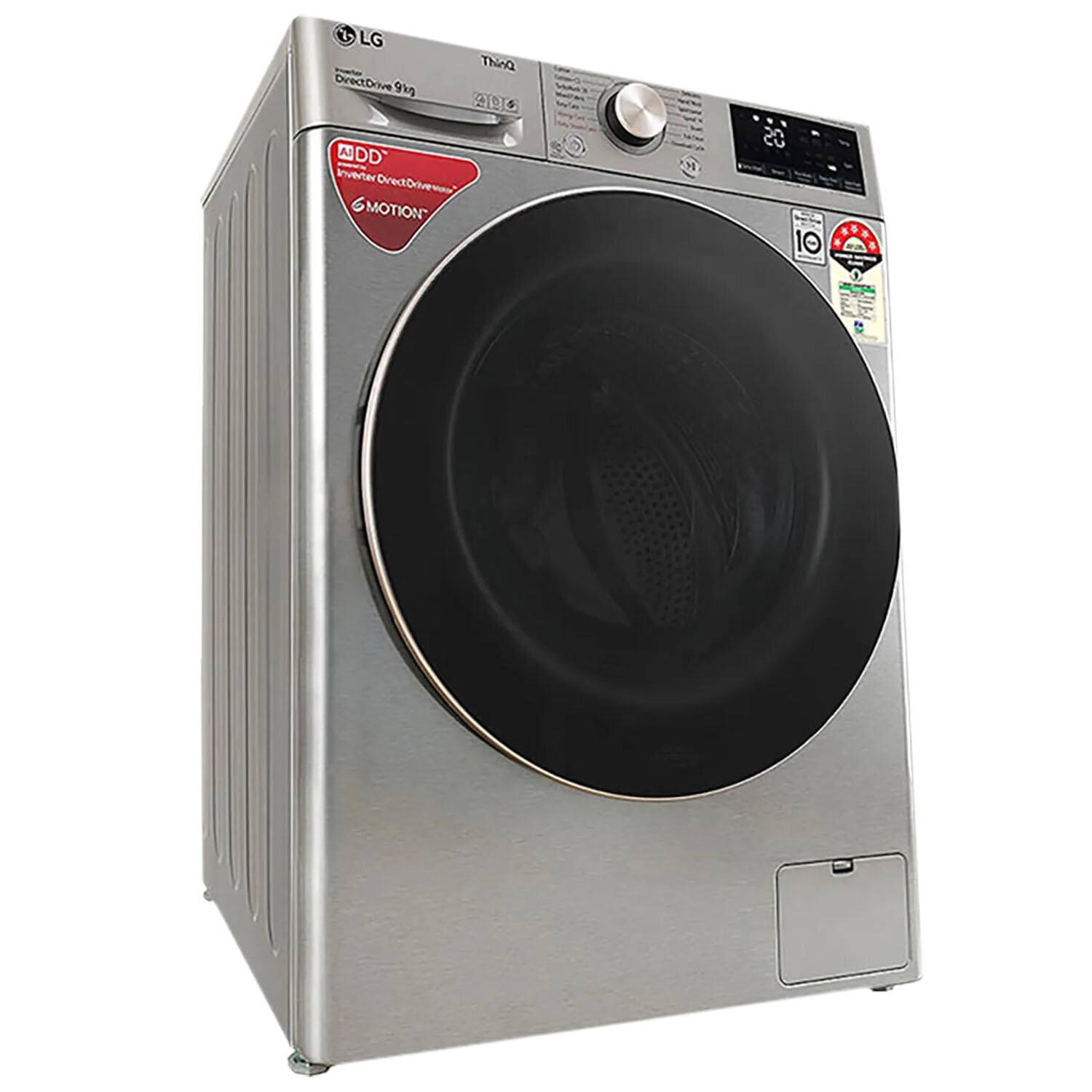 LG 9 KG 1400 RPM Fully Automatic Front Load Machine with AI Direct Drive Motor, Steam, Smart Diagnostics, Platinum Silver, FHV1409ZWP - Image 4