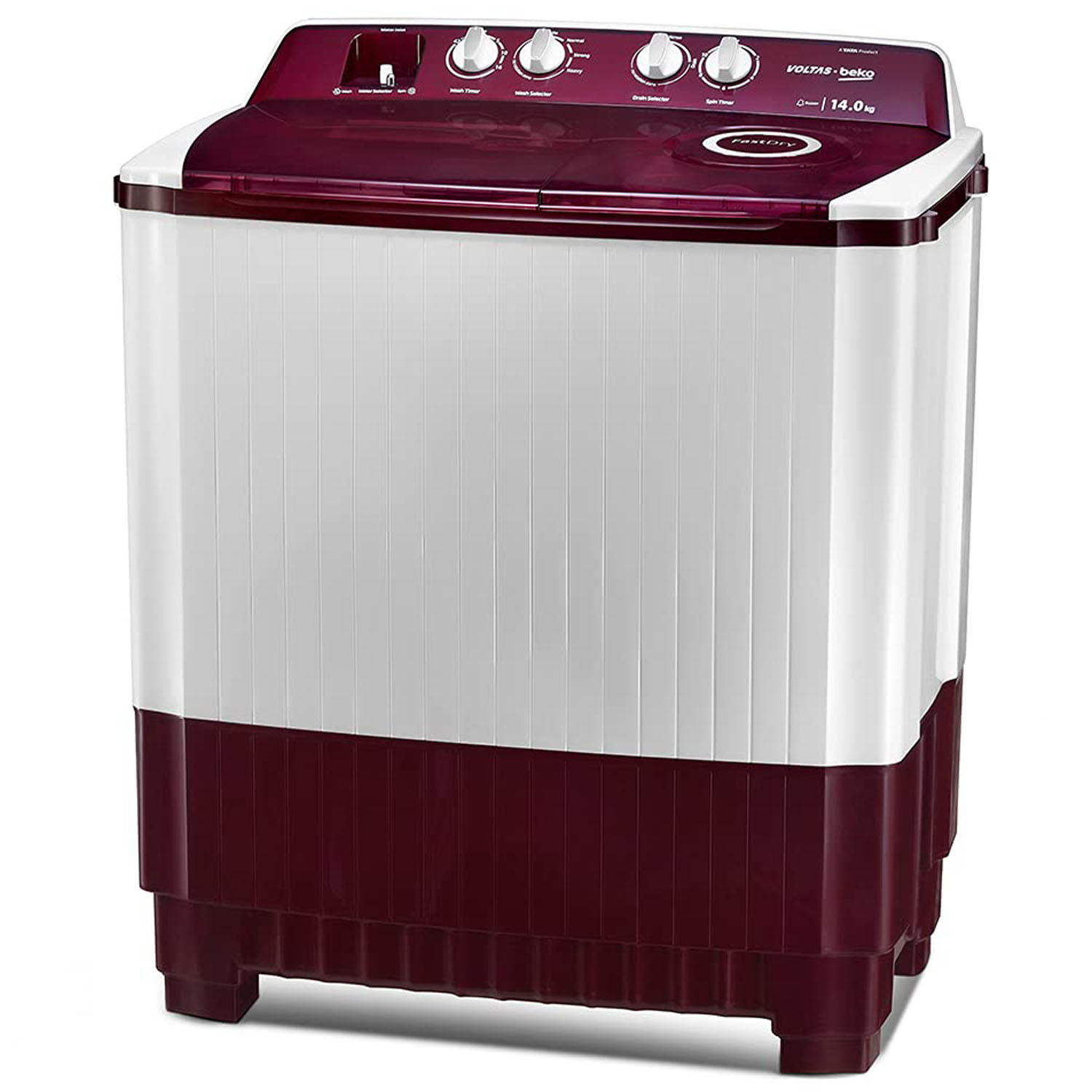 Voltas Beko 14 KG Semi Automatic Machine with Fast Dry System and Double Cascade System, Burgandy, WTT140ABRT - Image 2
