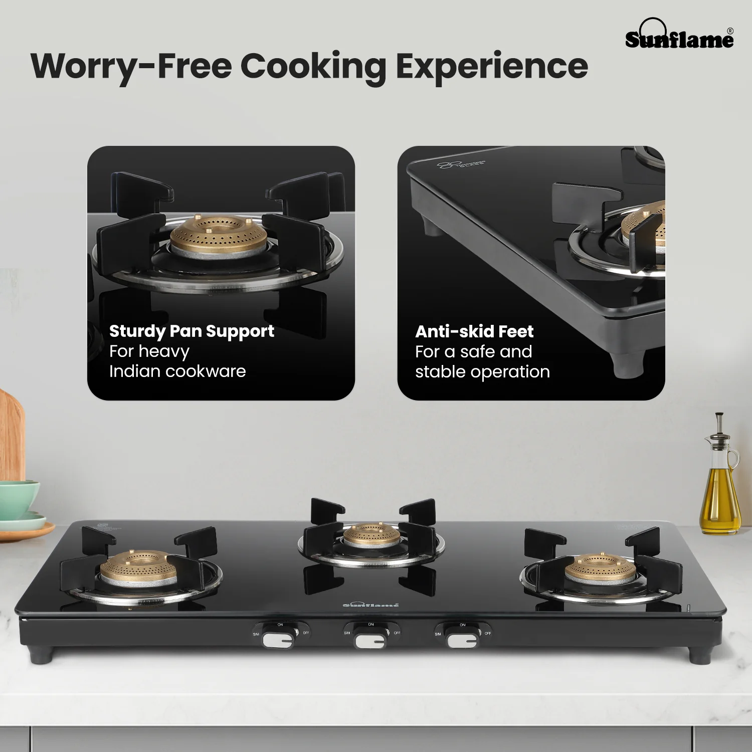 Sunflame Free-standing Cooktop GT GENIAL 3B Sunflame Free-standing Cooktop GT GENIAL 3B - Image 4