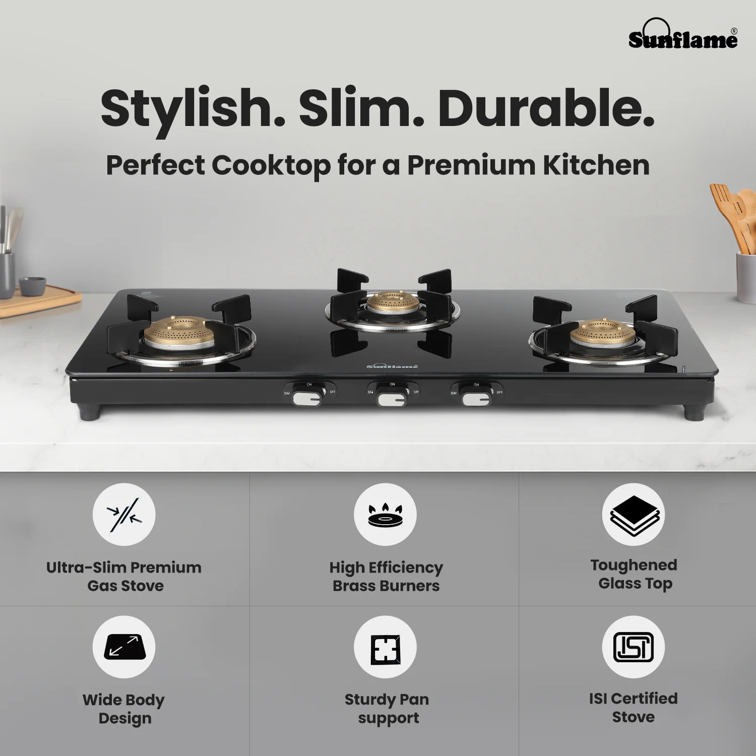 Sunflame Free-standing Cooktop GT GENIAL 3B Sunflame Free-standing Cooktop GT GENIAL 3B - Image 2