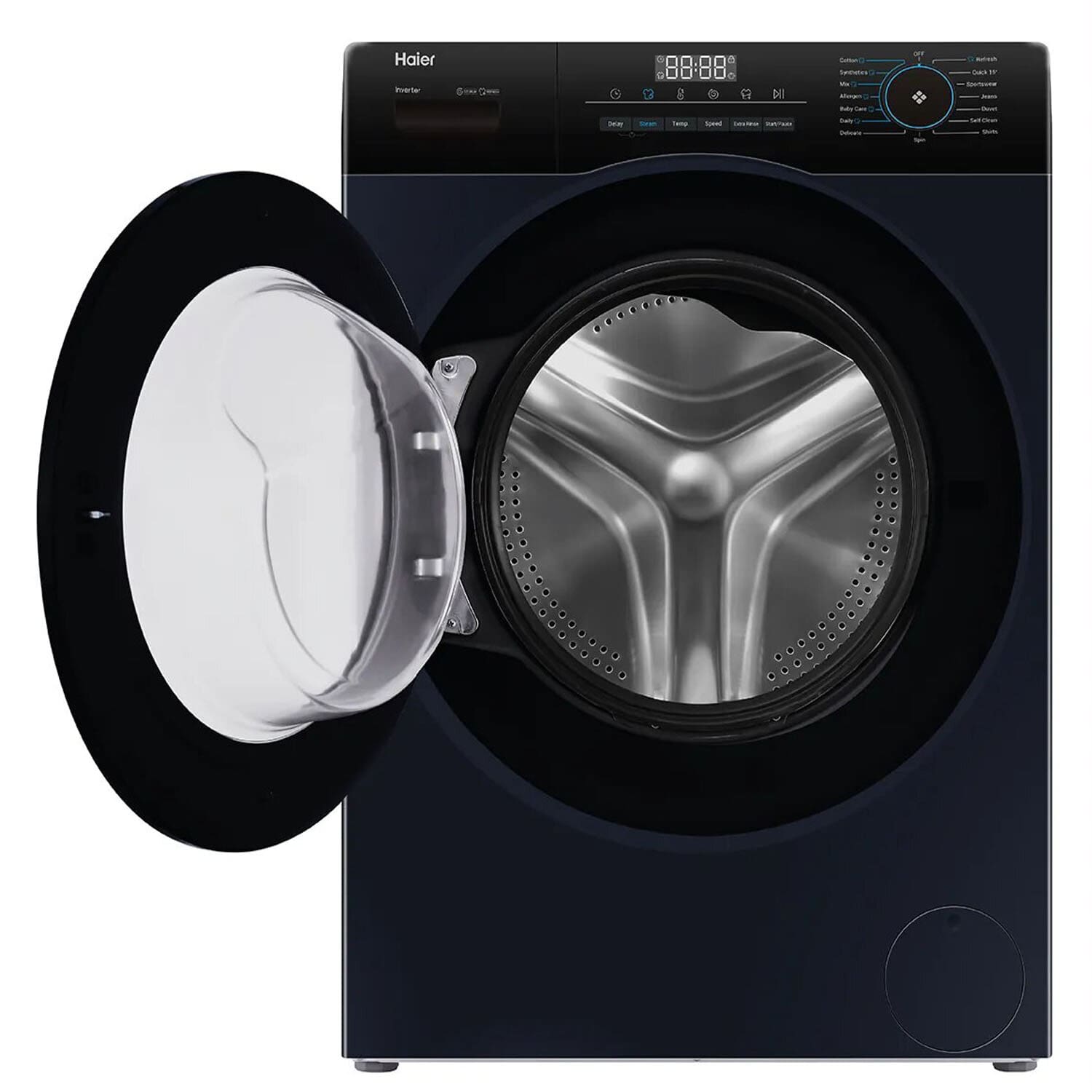 Haier 7 KG 1200 RPM Fully Automatic Frontload Machine with Inverter Motor, 525MM Super Drum and Dual Spray, Black, HW70-IM12929BK Haier 7 KG 1200 RPM Fully Automatic Frontload Machine with Inverter Motor, 525MM Super Drum and Dual Spray, Black, HW70-IM12929BK - Image 4