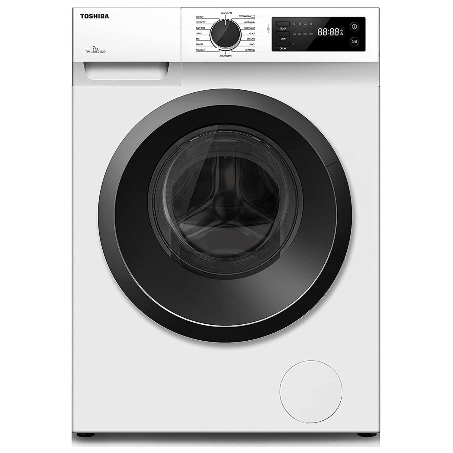 Toshiba 8KG Fully Automatic Inverter Front Load Machine with In-built Heater, White, TW-BJ90S2 - Image 1