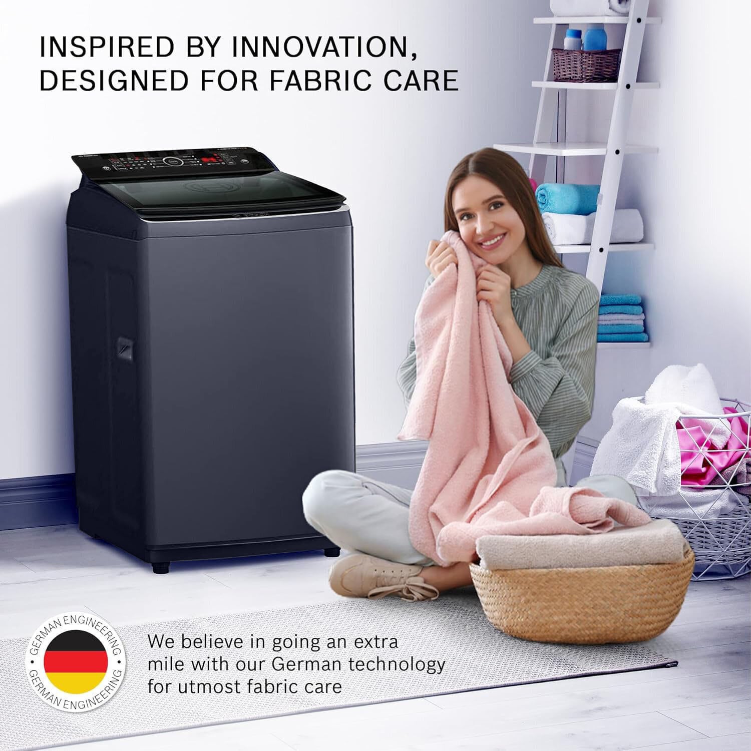 Bosch 8 KG Fully Automatic Top Load Machine with Stainless Steel Drum and Digital Display, Dark Lake, WOE802B7IN - Image 8