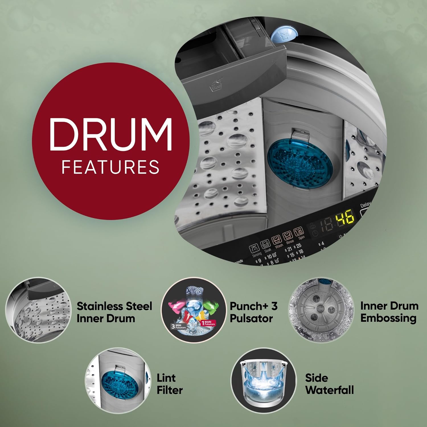 LG 9 KG Fully Automatic Top Load Machine with Smart Inverter Motor, Auto Tub Clean and Smart Diagnostics, Middle Black, T90AJMB1Z LG 9 KG Fully Automatic Top Load Machine with Smart Inverter Motor, Auto Tub Clean and Smart Diagnostics, Middle Black, T90AJMB1Z - Image 16