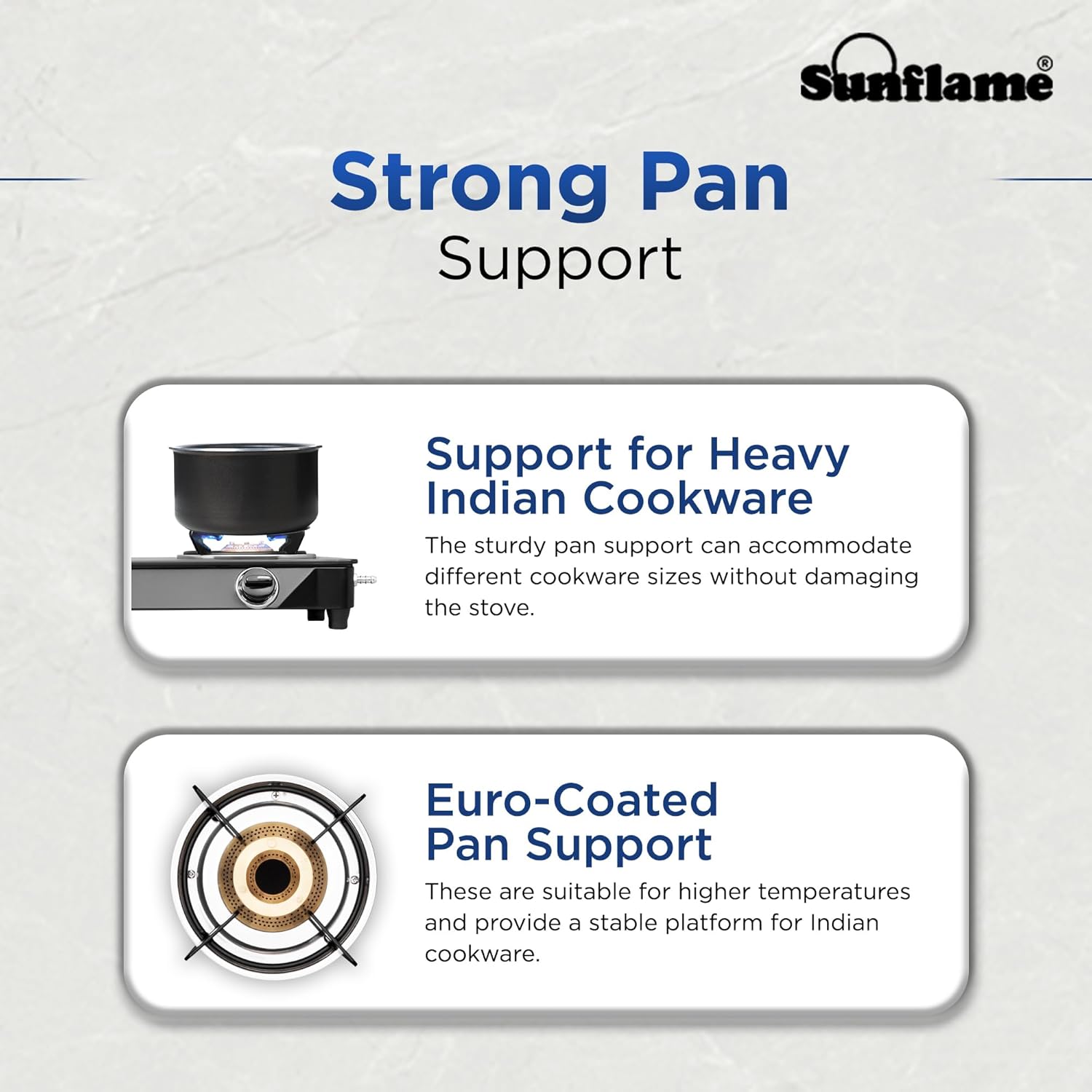 Sunflame Cooktop with 6MM Toughened Glass, Brass Burners and Black Powder Coated Galvanized Steel, LPG Stove GT Crown, Black-2 Brass Burner - Image 12