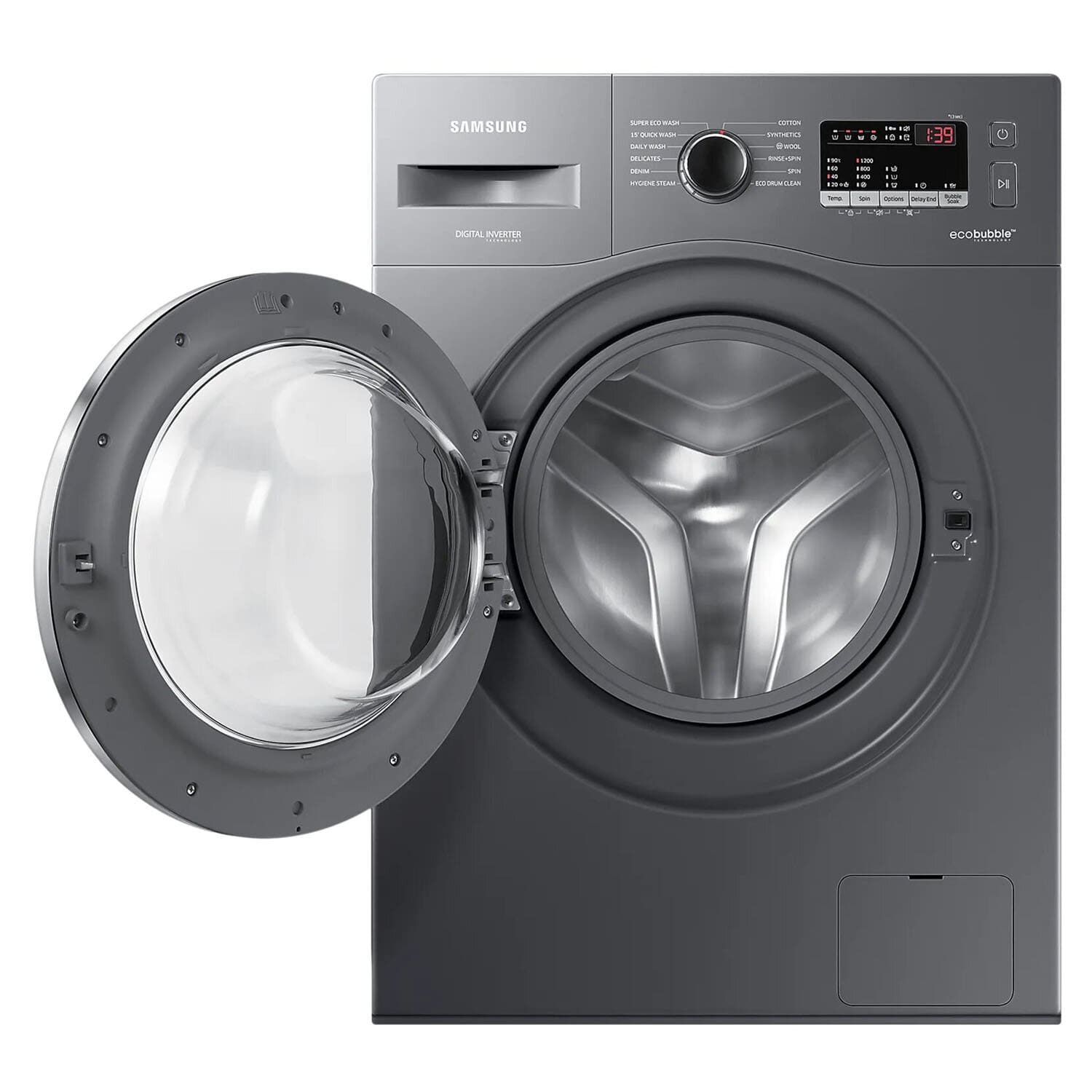 Samsung 7 KG Fully Automatic Front Load Machine with Inverter Motor, Built in Heater, 5 Star Rating and Diamond Drum, Redifined Inox, WW70R22EKOX - Image 3