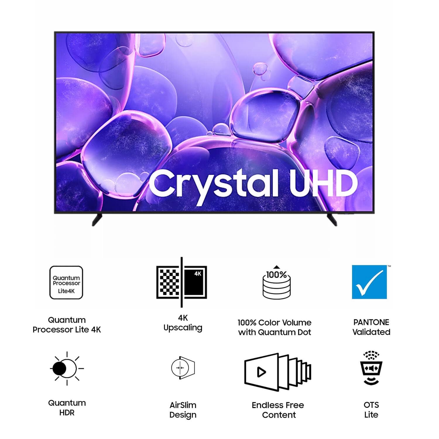 Samsung 43 Inch 4K Ultra HD LED TV with Crystal Processor, Eco Sensors, Metal Stream Design and Motion Xcelerator, Black, U8100-UA43U8100FULXL - Image 6