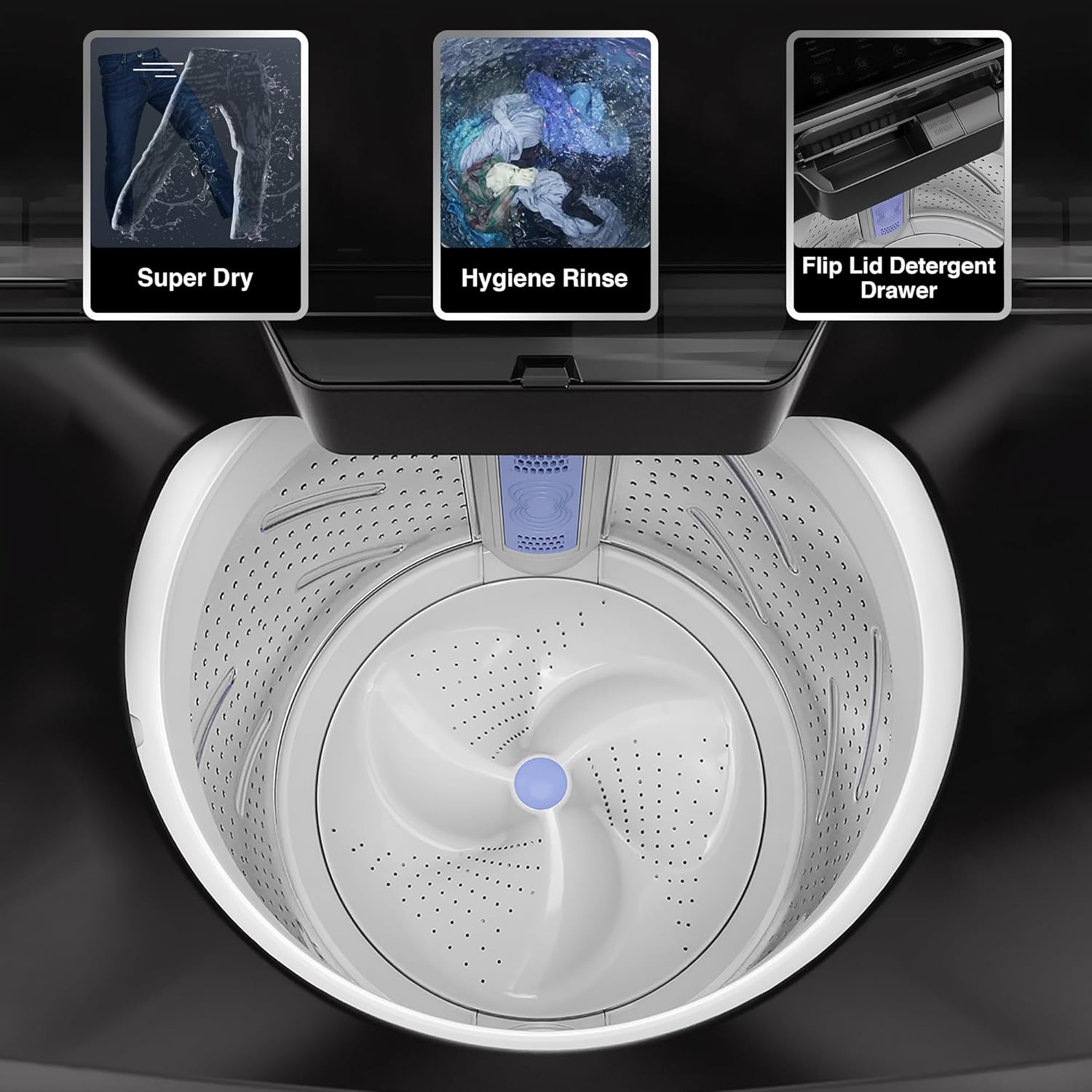 Godrej 7.5 KG Fully Automatic Top Load Machine with Zero Pressure Technology and 26 Wash Program, Black, WT EON 75 - Image 4