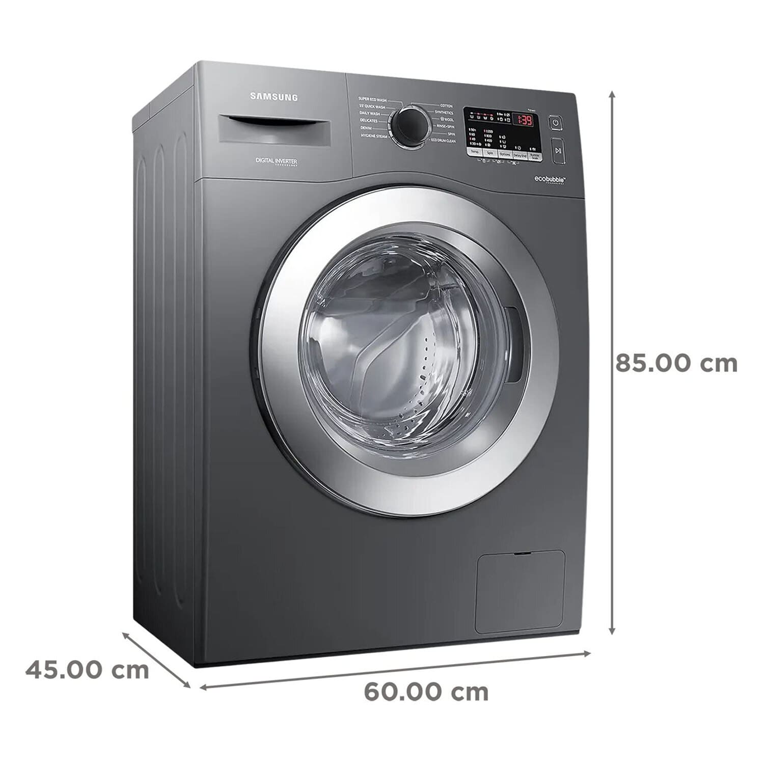 Samsung 7 KG Fully Automatic Front Load Machine with Inverter Motor, Built in Heater, 5 Star Rating and Diamond Drum, Redifined Inox, WW70R22EKOX - Image 7