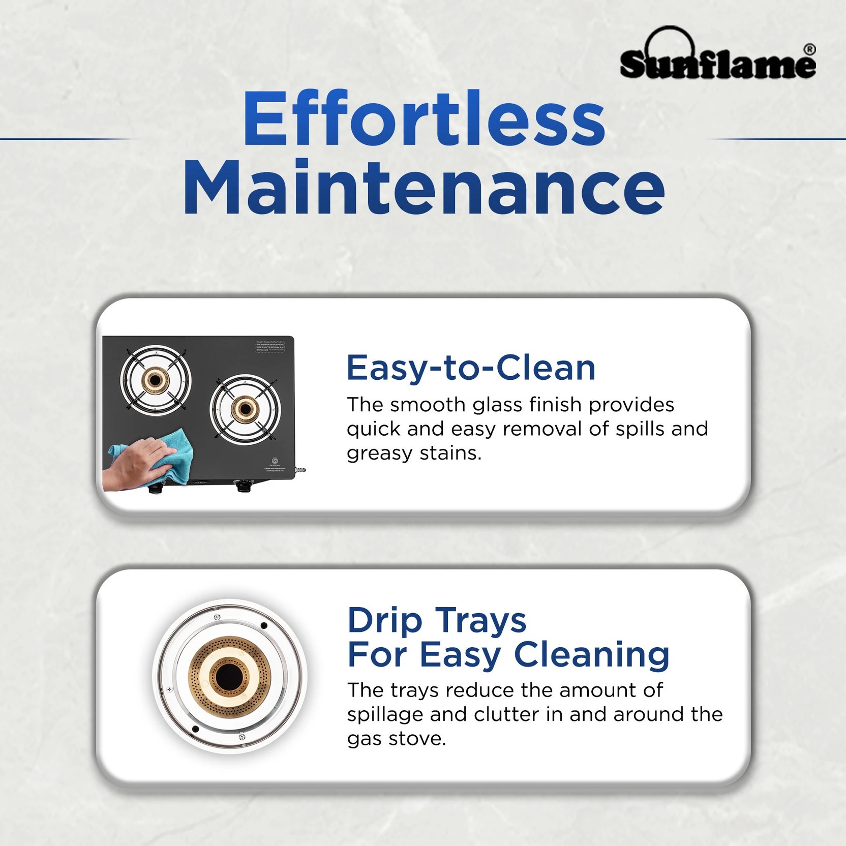 Sunflame Toughened glass Gas Stove with Stainless steel drip tray, Durable Forged Brass Burners and Sturdy Pan Support, Black, Jumbo-GT JUMBO 3B - Image 8