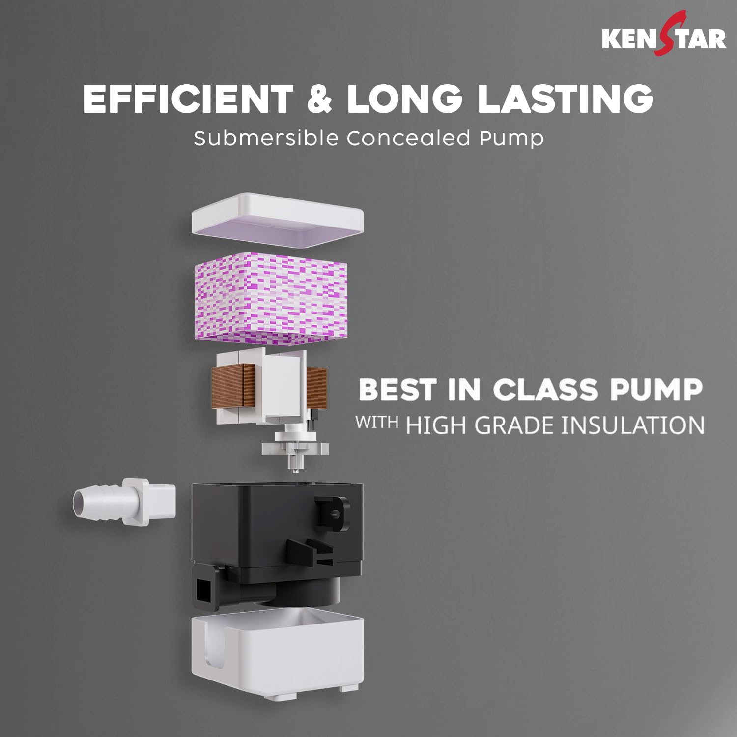 Kenstar Personal Desert Cooler with Honeycomb Cooling Pads, Collapsible Louvres, Powerful Blower and Double Ball Bearing Motor, Grey, Little-20 L - Image 3