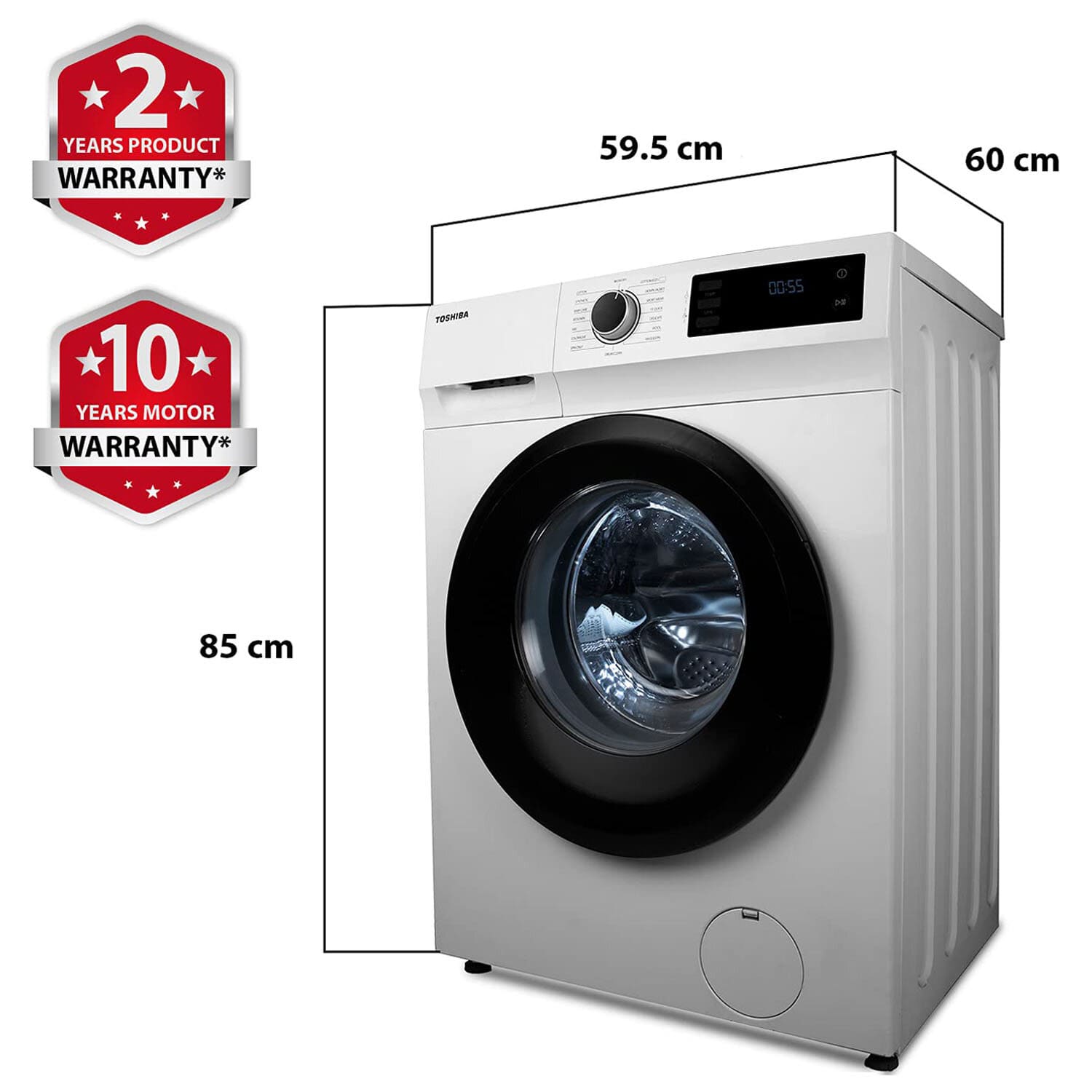 Toshiba 8KG Fully Automatic Inverter Front Load Machine with In-built Heater, White, TW-BJ90S2 - Image 9