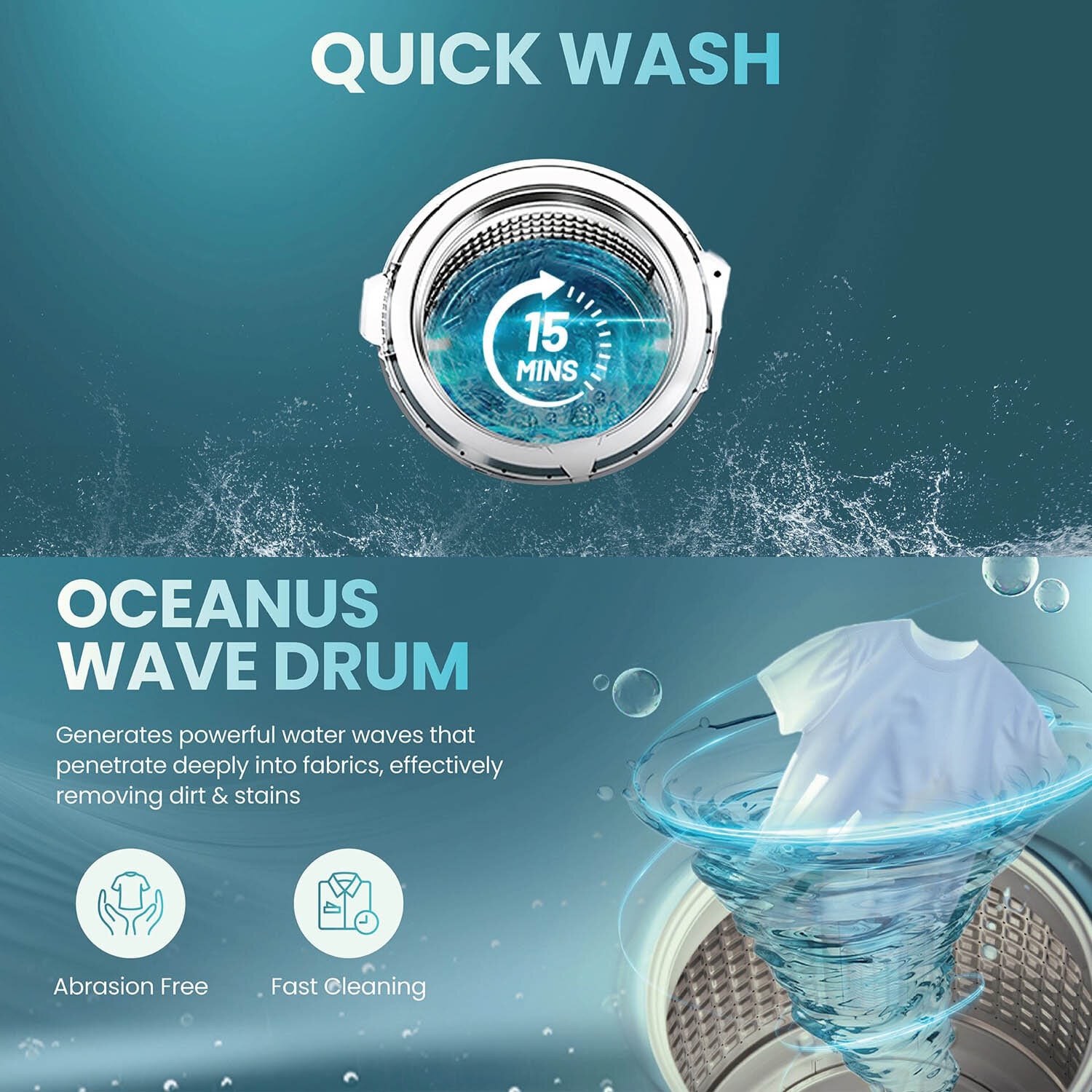 Haier 6.5 KG Fully Automatic Top Load Machine with Oceanus Wave Drum, 15 Minutes Quick Wash and 5 Star Rating, Brown Grey, HWM65-306ES5 Haier 6.5 KG Fully Automatic Top Load Machine with Oceanus Wave Drum, 15 Minutes Quick Wash and 5 Star Rating, Brown Grey, HWM65-306ES5 - Image 8