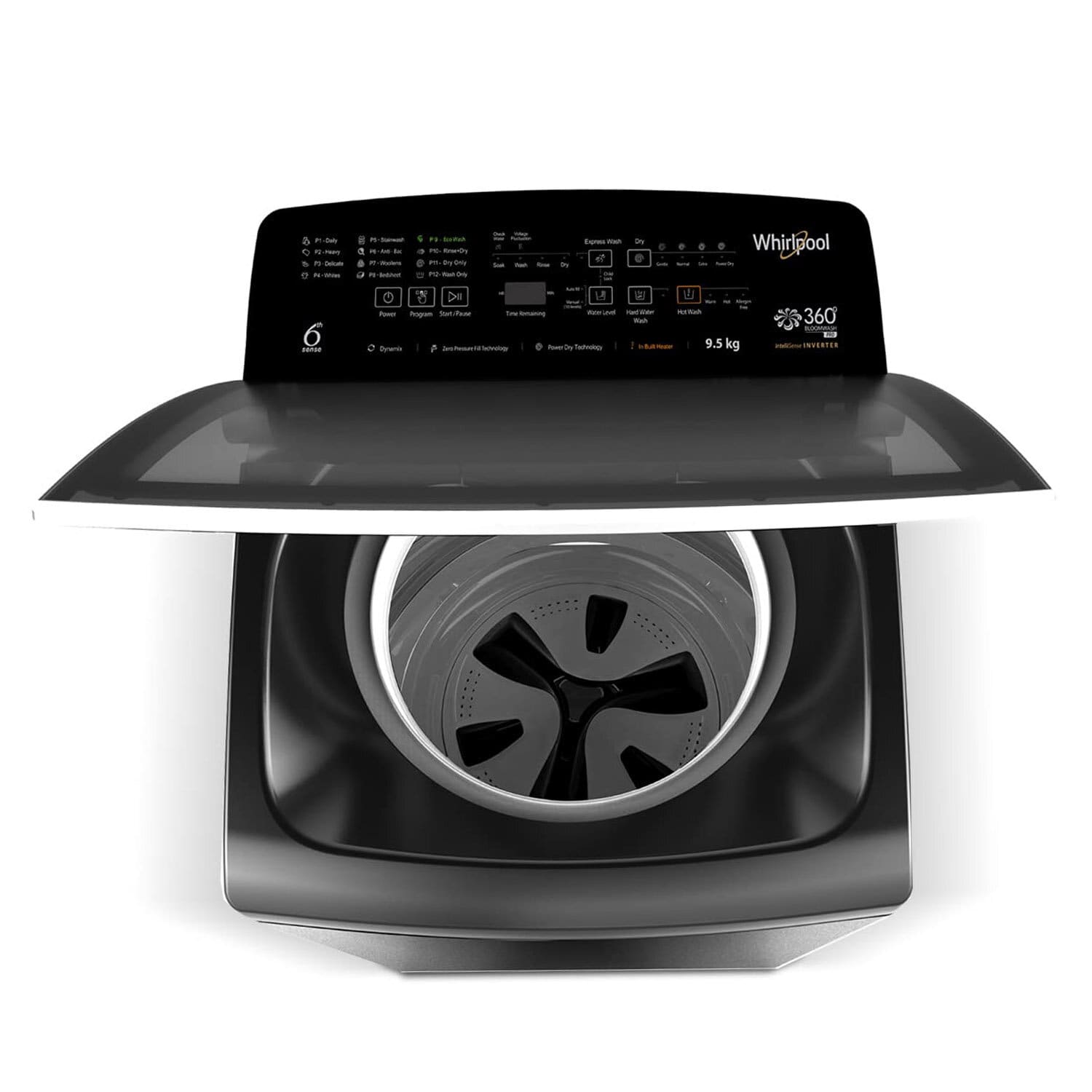 Whirlpool 5 Star Fully Automatic Top Load Machine In Built Heater, Hard Water Wash, Soft Close Door, Midnight Grey, 360 PRO INV 9 Whirlpool 5 Star Fully Automatic Top Load Machine In Built Heater, Hard Water Wash, Soft Close Door, Midnight Grey, 360 PRO INV 9 - Image 2