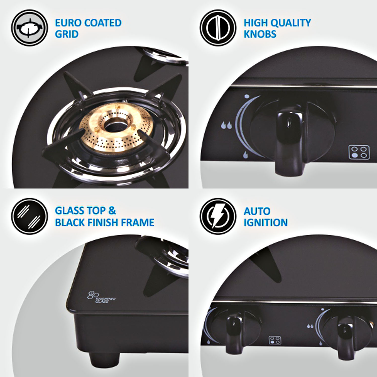 Elica Free-standing Cooktop Mat Onyx 774 Ct Vetro 2J Black - Image 4