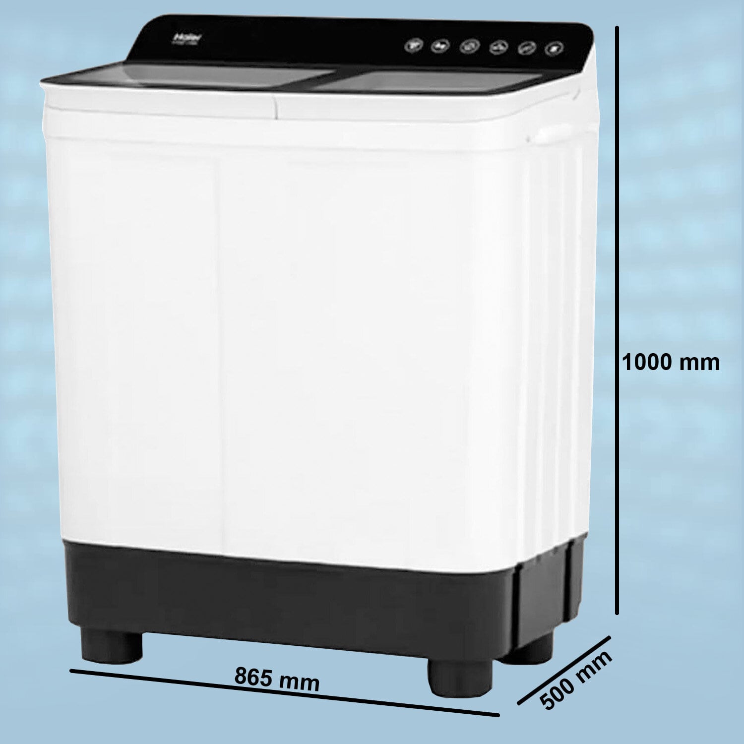 Haier 8.5 KG Semi Automatic Machine with Soft fall Close Door and Vortex Pulsator, Black, HTW85-178BK - Image 10