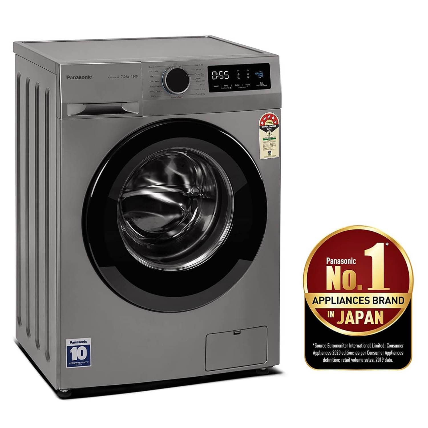 Panasonic 7 KG 1200 RPM Fully Automatic Front Load Machine with 5 Star Rating and Built-in Heater, Silver, NA-127MB3L01 - Image 8