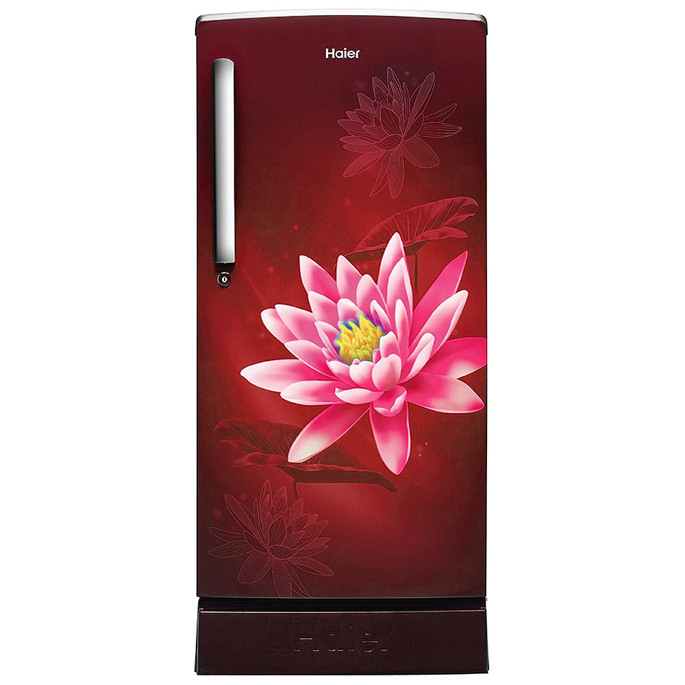 Haier 175 Litre 2 Star Single Door Refrigerator, Red Lotus, HRD-1962PRL-N - Image 1