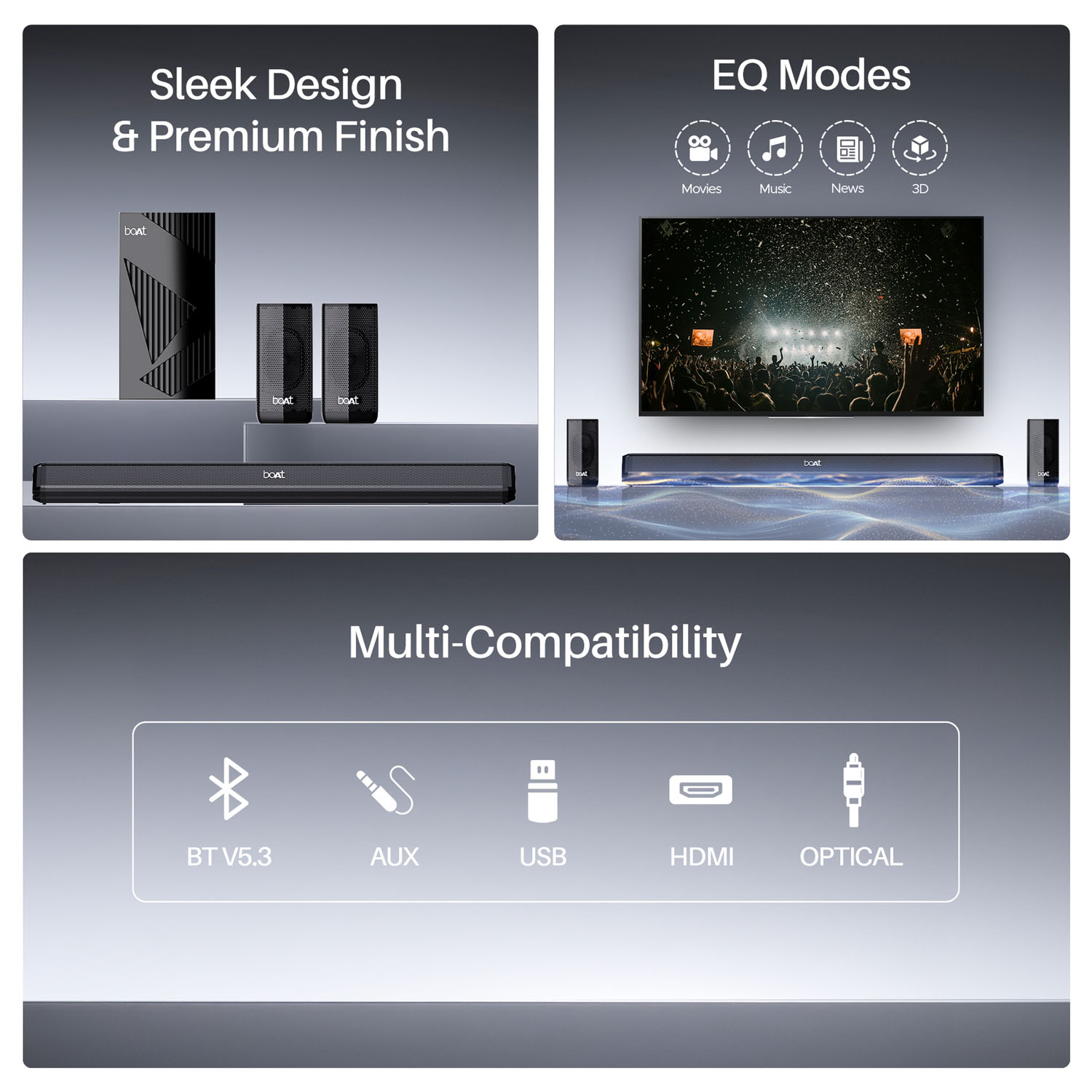 Boat 360 Watt 5.1 Channel Home Theatre, Aavante Bar 3200D Pro - Image 9