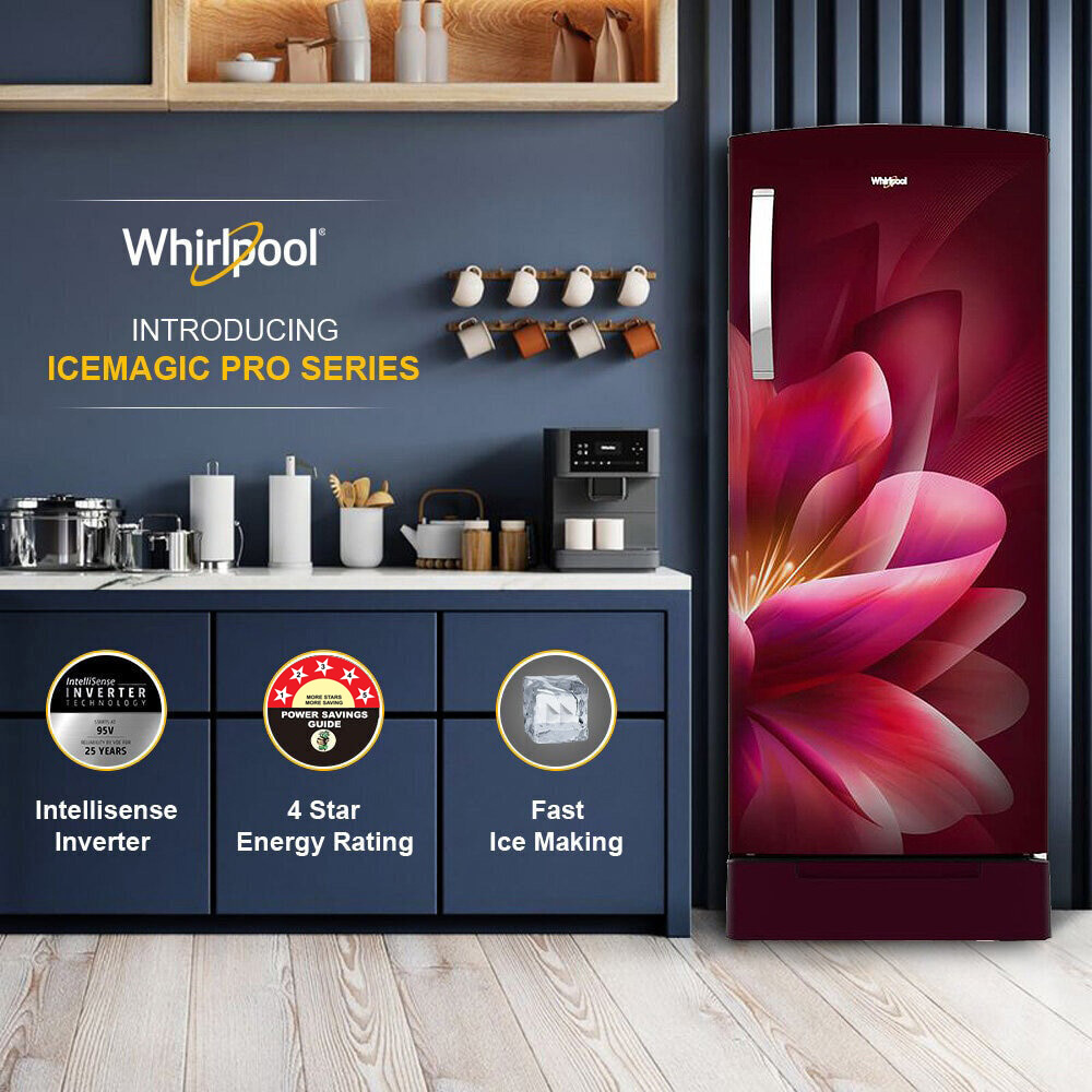 Whirlpool 192 Ltr Icemagic Pro Inverter Direct-Cool Single Door Refrigerator with Base Drawer, Wine Forest, 215 IMPRO ROY-3 Star-215 IMPRO ROY 3S WINE FOREST-Z - Image 11