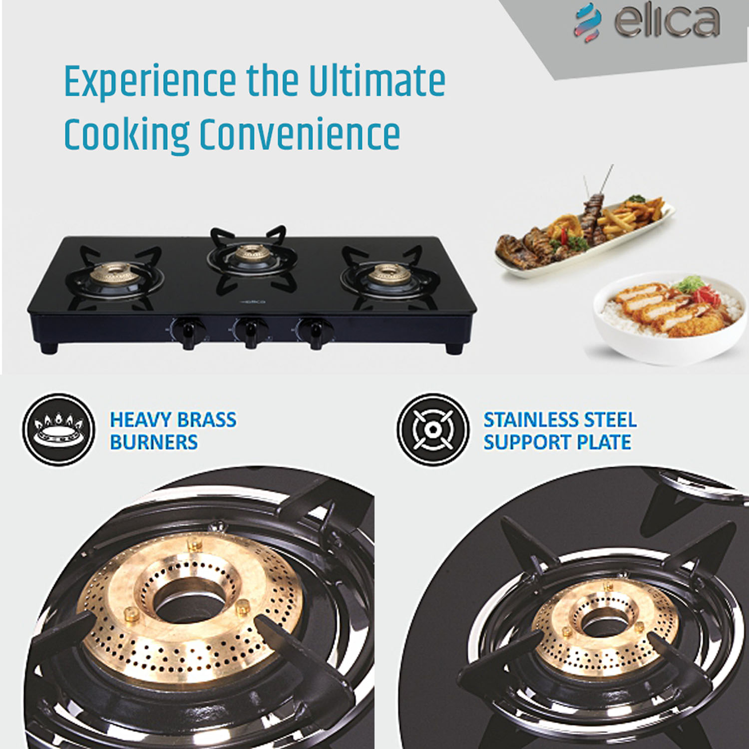 Elica Free-standing Cooktop Mat Onyx 773 Ct Vetro 2J Black - Image 4