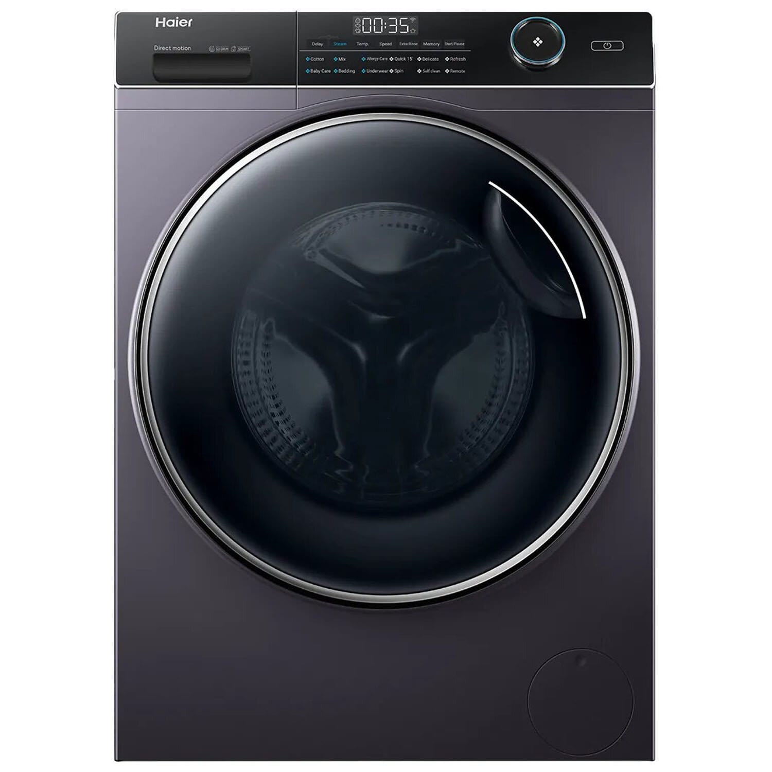 Haier 8 KG 1400 RPM Fully Automatic Front load Machine with Direct Motion Motor 525MM Super Drum and Built-in Wi-Fi, Silver, HW80-DM14959CS6U - Image 1