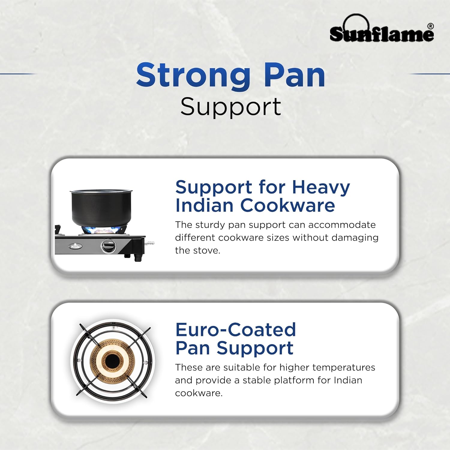 Sunflame Cooktop with 6MM Toughened Glass, Brass Burners and Black Powder Coated Galvanized Steel, LPG Stove GT Crown, Black-3 Brass Burner - Image 10