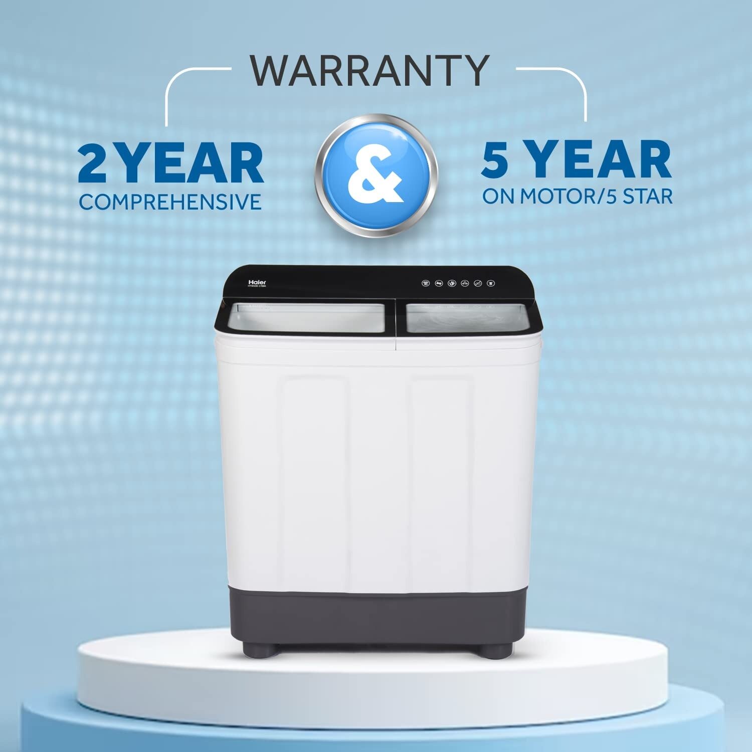 Haier 8.5 KG Semi Automatic Machine with Soft fall Close Door and Vortex Pulsator, Black, HTW85-178BK - Image 11