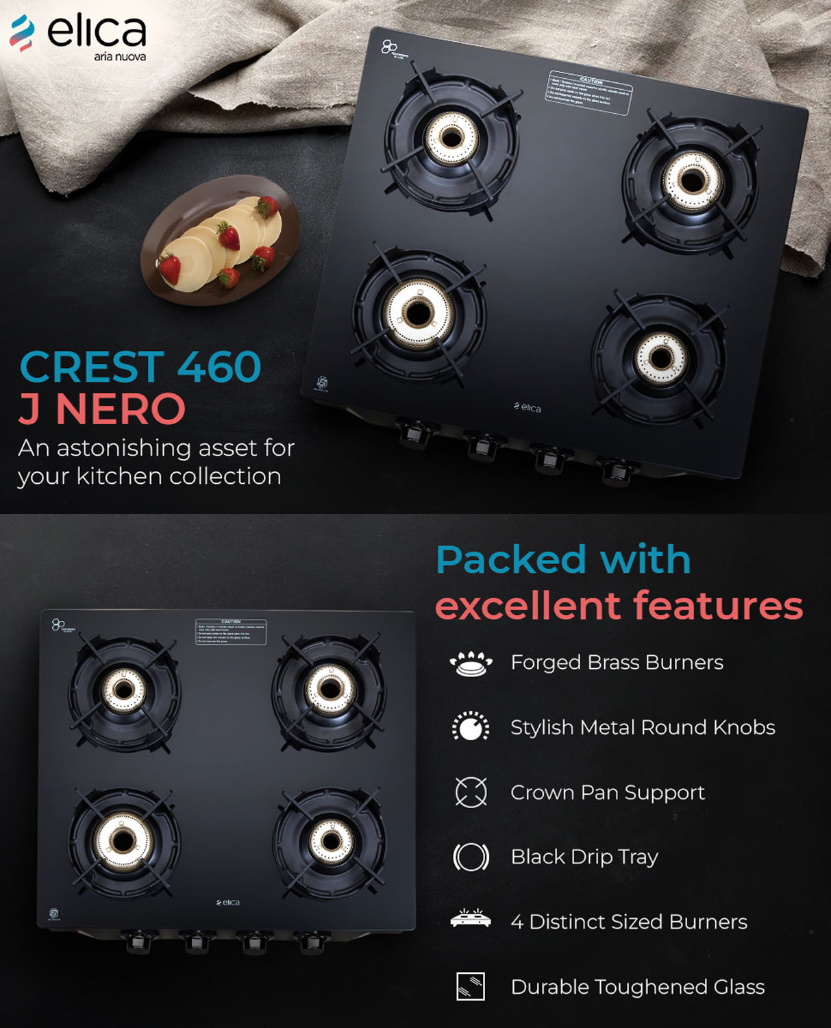 Elica Free-standing Cooktop Crest 460J Nero Elica Free-standing Cooktop Crest 460J Nero - Image 7