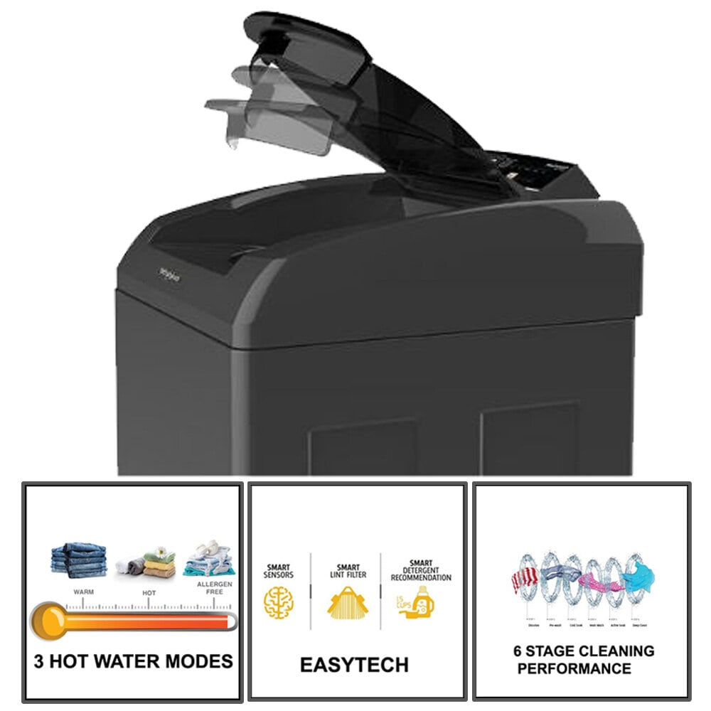 Whirlpool 8.5KG Top-Load Fully Automatic Washing Machine, Midnight Grey, STAINWASH PRO PLUS H - Image 6