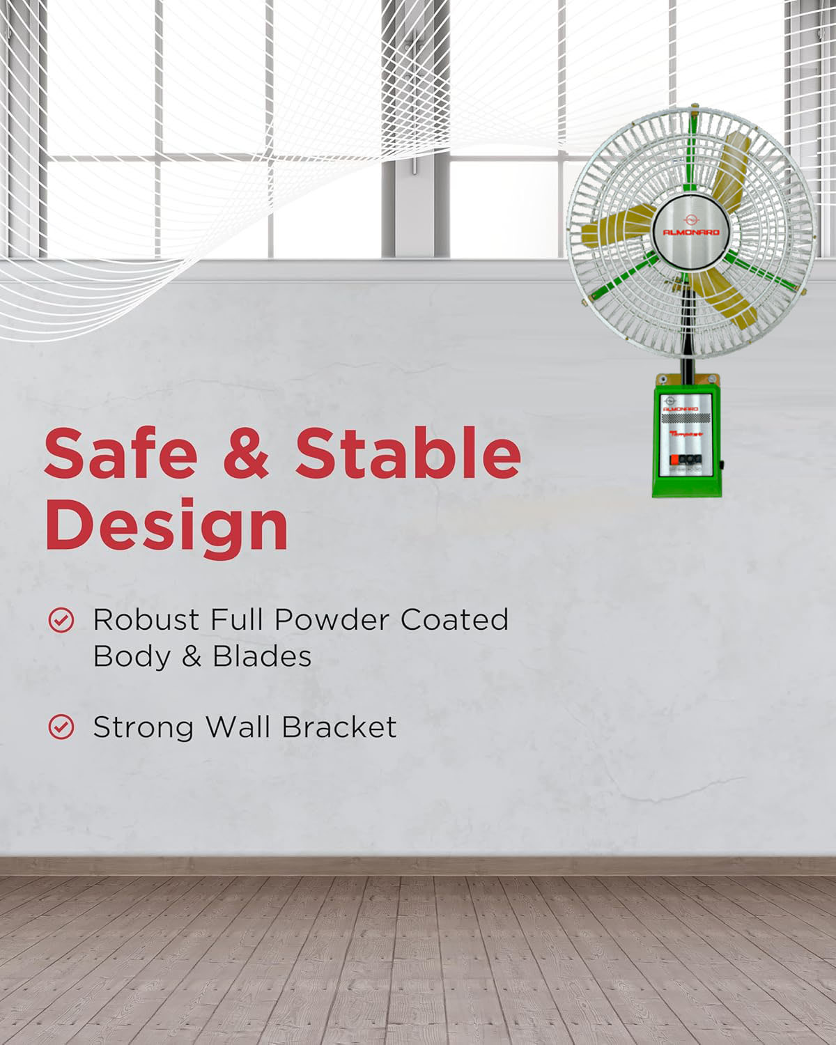 Almonard Wall mount fans Air Circulator Wall Fan - Image 6