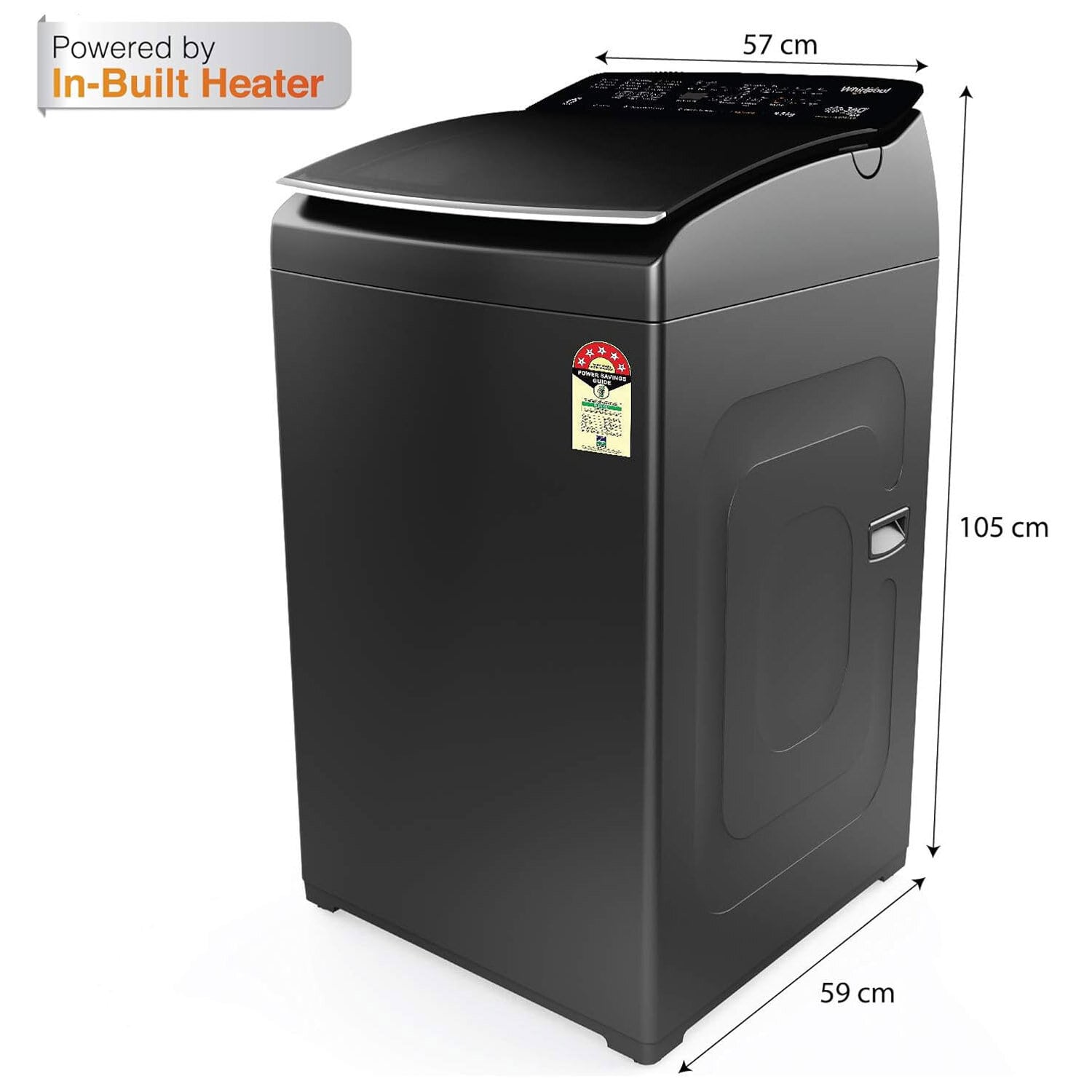 Whirlpool 5 Star Fully Automatic Top Load Machine In Built Heater, Hard Water Wash, Soft Close Door, Midnight Grey, 360 PRO INV 9 Whirlpool 5 Star Fully Automatic Top Load Machine In Built Heater, Hard Water Wash, Soft Close Door, Midnight Grey, 360 PRO INV 9 - Image 7