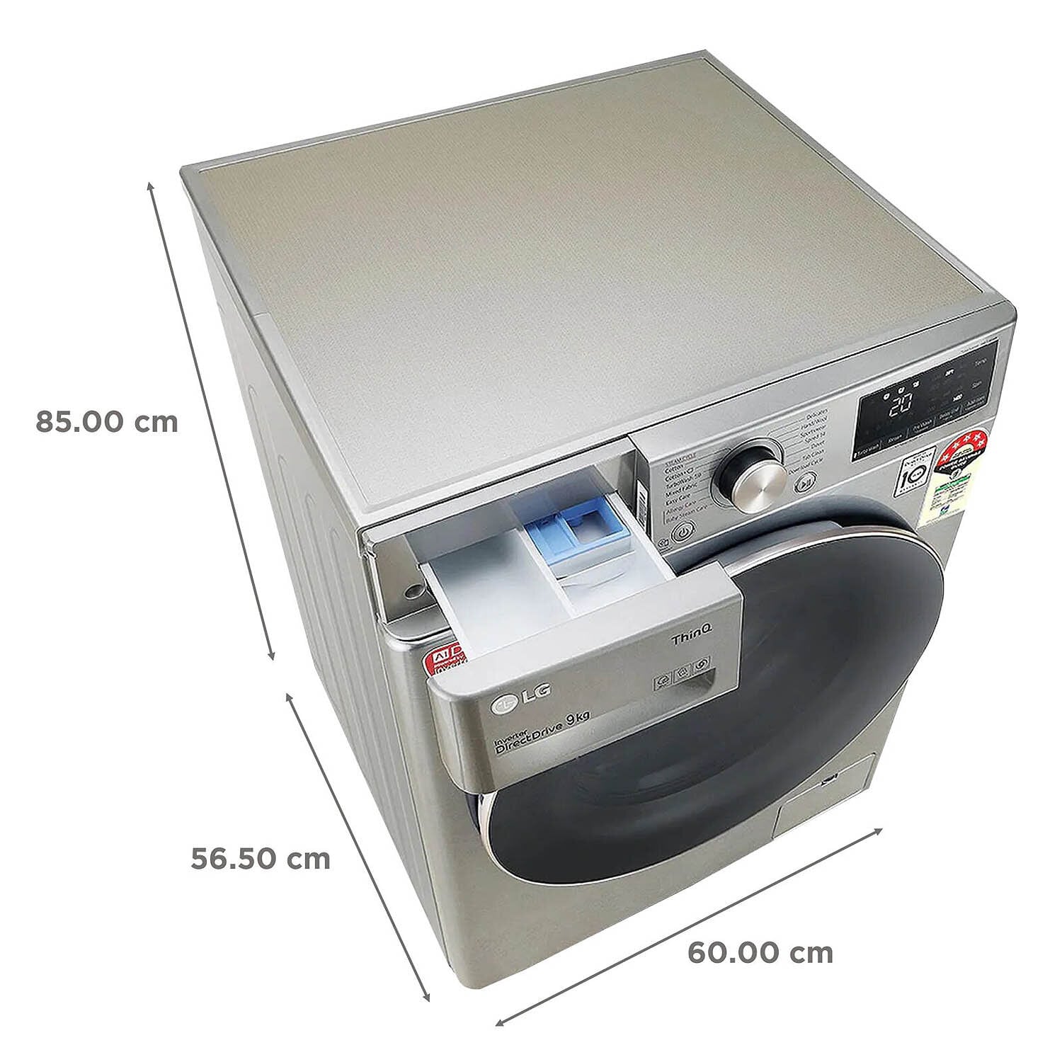 LG 9 KG 1400 RPM Fully Automatic Front Load Machine with AI Direct Drive Motor, Steam, Smart Diagnostics, Platinum Silver, FHV1409ZWP - Image 13