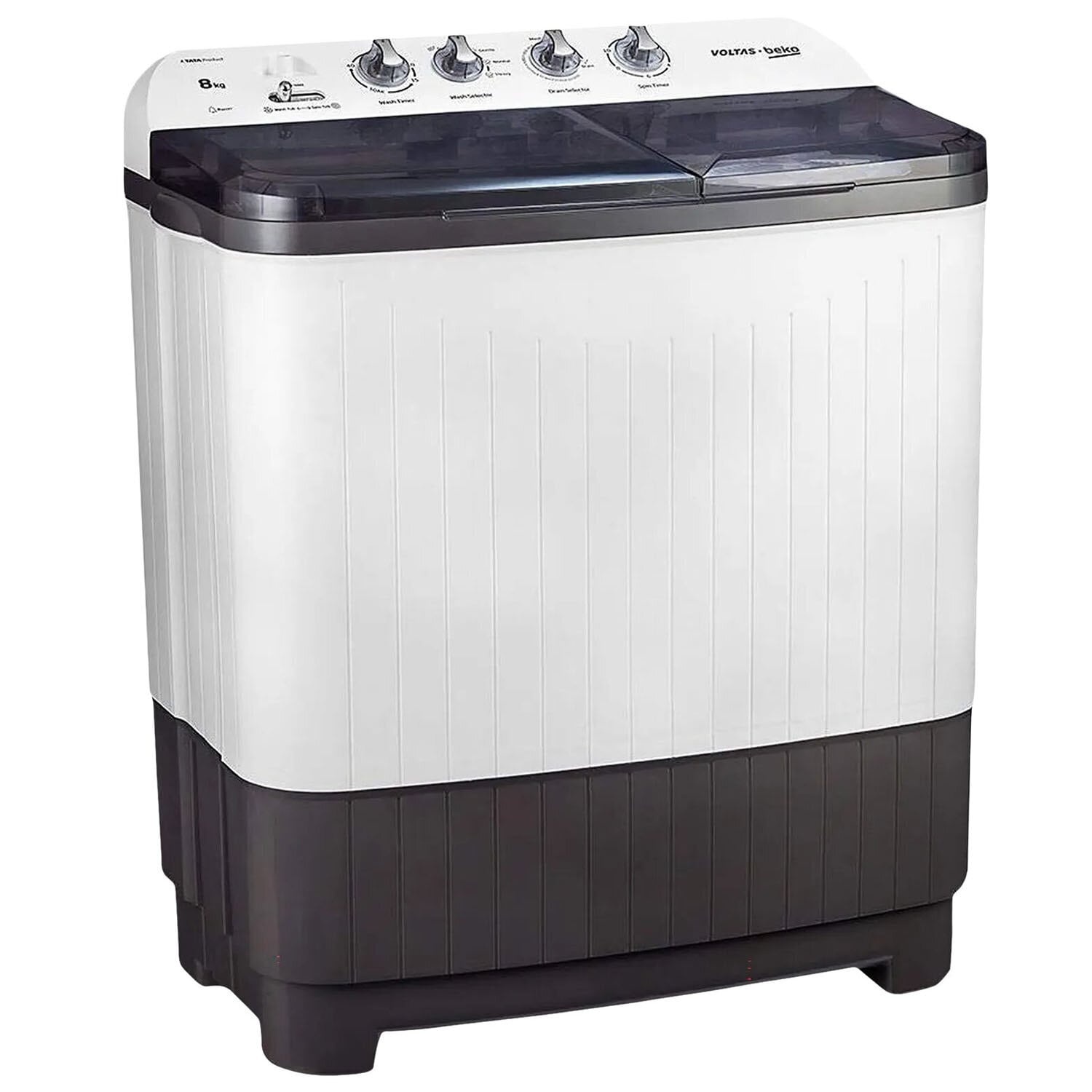 Voltas Beko 8 KG Semi Automatic Machine with IPX4 Control Panel, 5 Star Rating, Fast Dry and Double Casette Filter, Grey, WTT80DGRT - Image 2