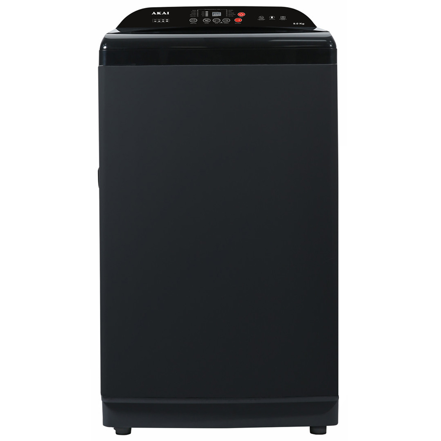 Akai Fully Automatic Top-load Machine with Built-in heater, One Touch Spin Function, Magic Filter with Waterfall and Rust Proof Body, Midnight Black, AFT-90DBG-H - Image 1