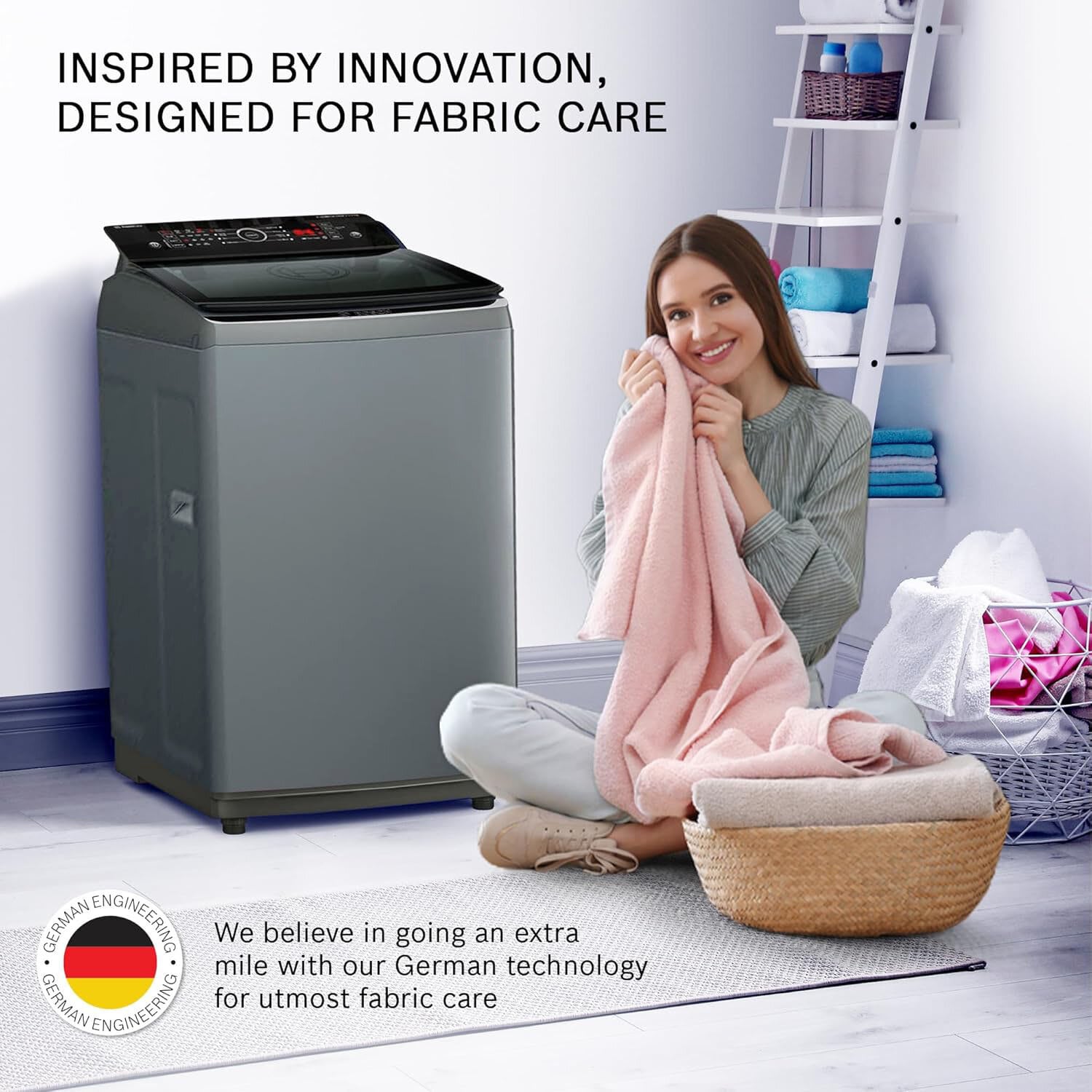 Bosch 7 KG Fully Automatic Top Load Machine with Reload Function, Grey, WOE701DOIN - Image 8