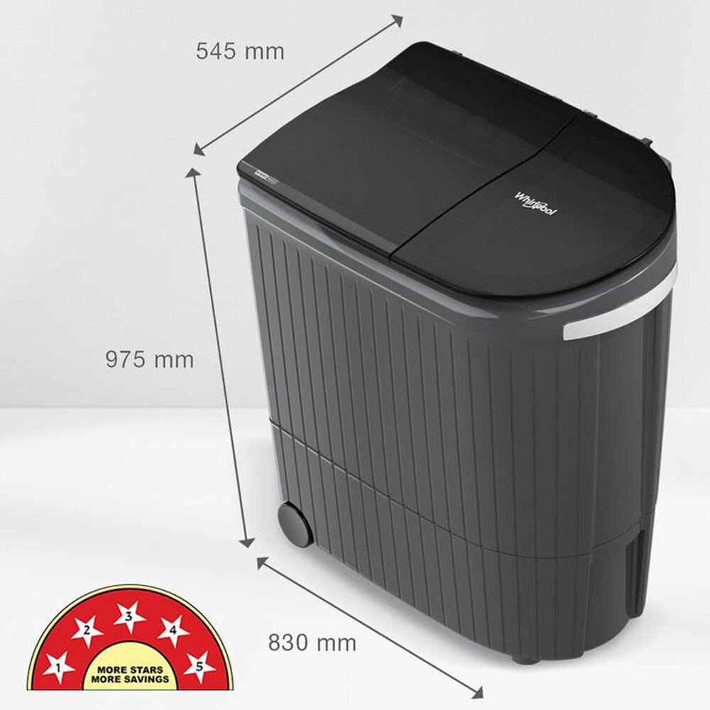 Whirlpool 9 KG Semi Automatic Machine with Soft Close Lid, 3D Wave Technology, Waterproof and Shockproof Panel, Grey, Hydro Wash Elite - Image 9