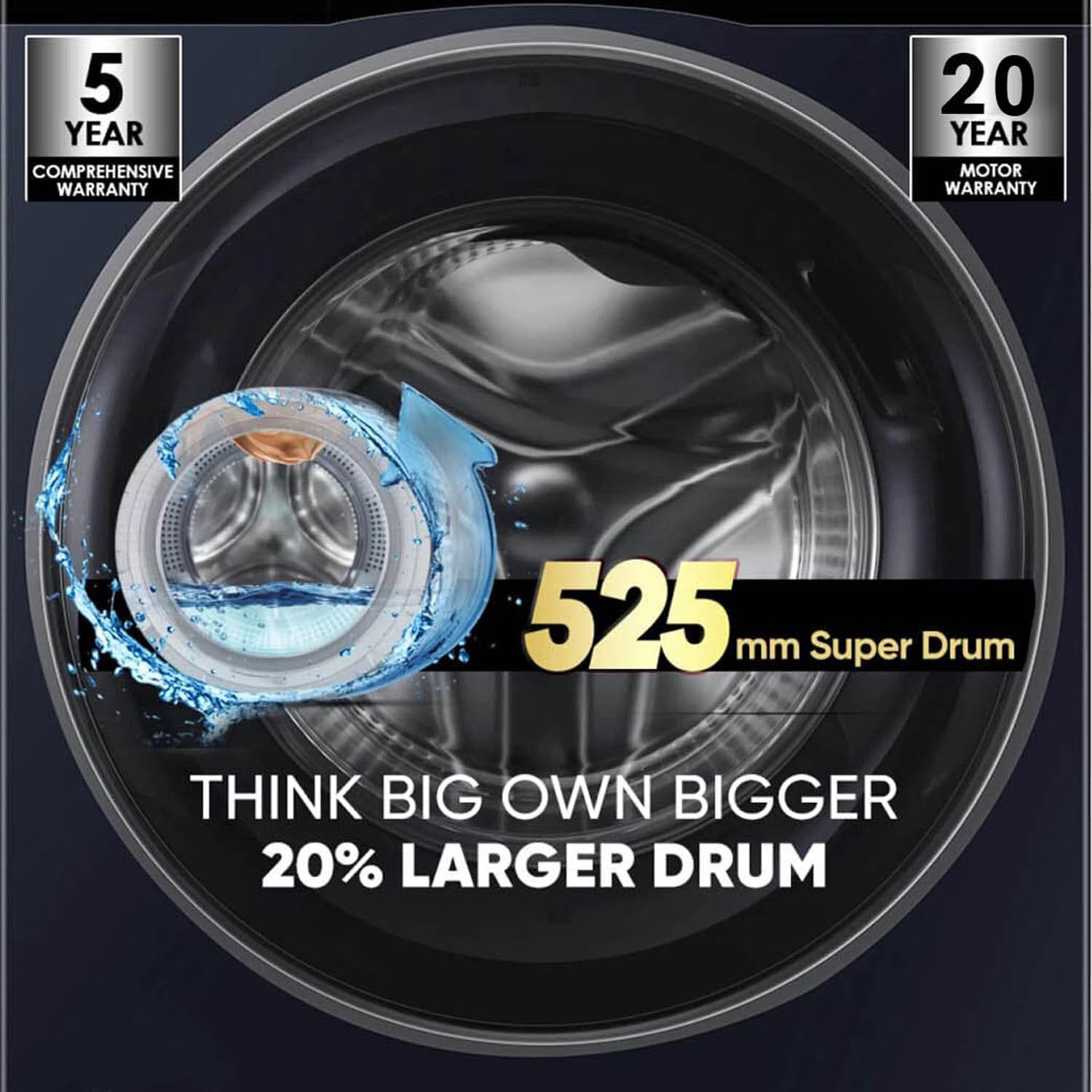 Haier 8 KG 1400 RPM Fully Automatic Front load Machine with Direct Motion Motor 525MM Super Drum and Built-in Wi-Fi, Silver, HW80-DM14959CS6U - Image 6