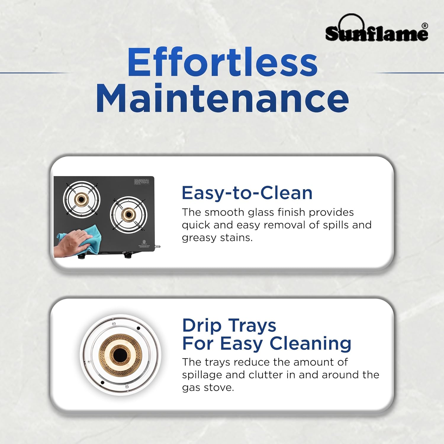 Sunflame Cooktop with 6MM Toughened Glass, Brass Burners and Black Powder Coated Galvanized Steel, LPG Stove GT Crown, Black-3 Brass Burner - Image 12