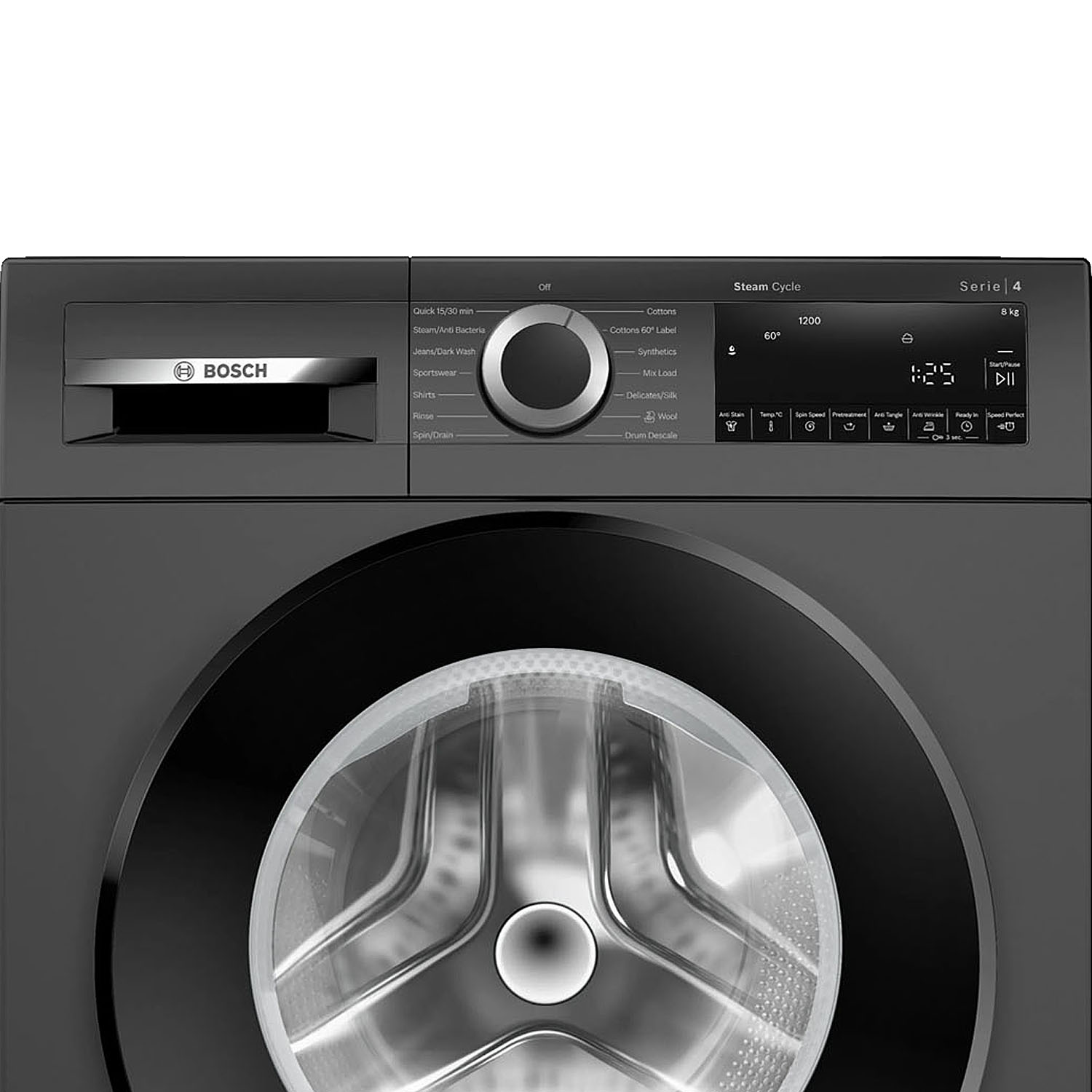 Bosch 8 KG 1200 RPM Fully Automatic Front Load Machine with Stain Wash Selection with 8 Programes, Dark Lake, WGA1320TIN - Image 2