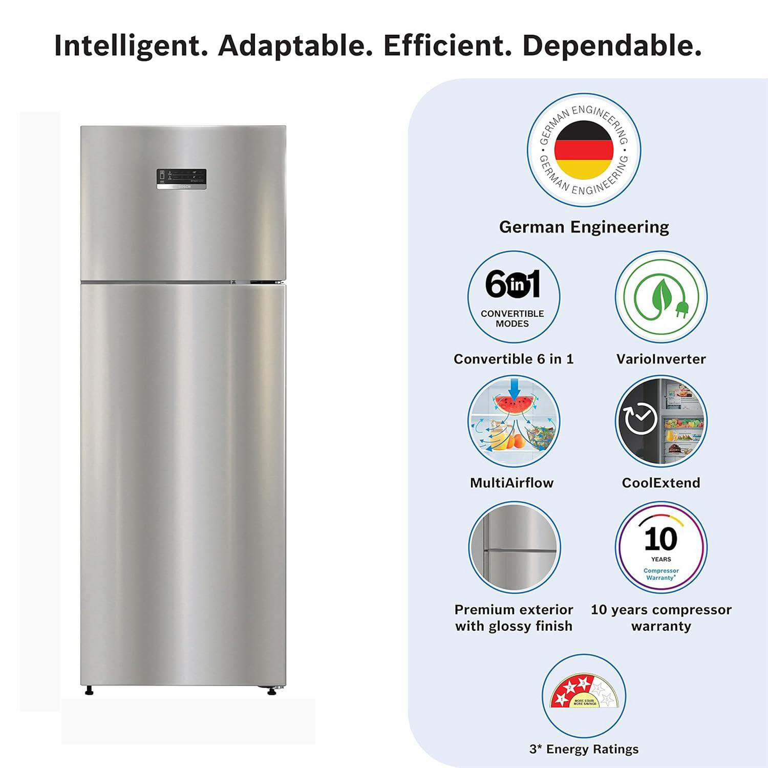 Bosch Double Door Refrigerator CTC39S03NI - Image 7