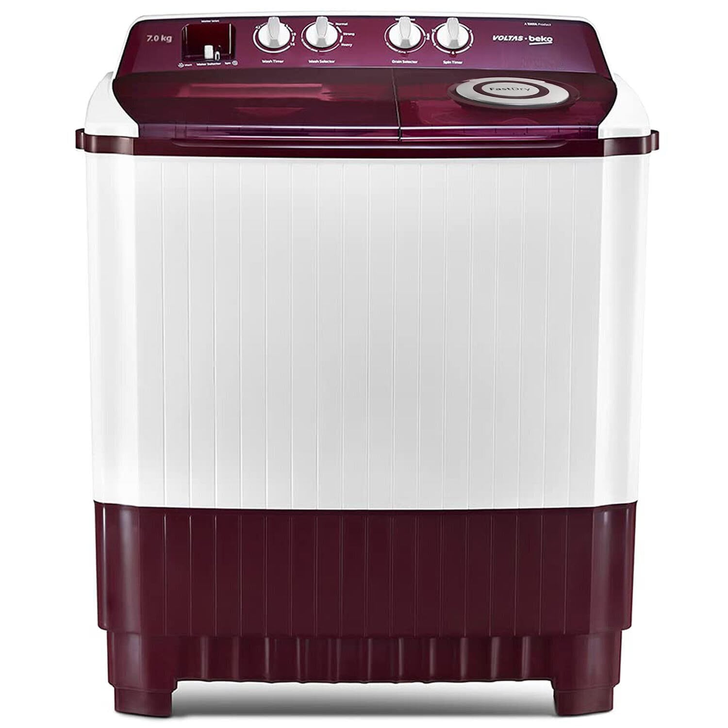 Voltas Beko 7 KG Semi Automatic Machine with 3 Wash Programes and Two Way Waterfall, Burgandy, WTT70DLIM Voltas Beko 7 KG Semi Automatic Machine with 3 Wash Programes and Two Way Waterfall, Burgandy, WTT70DLIM - Image 1